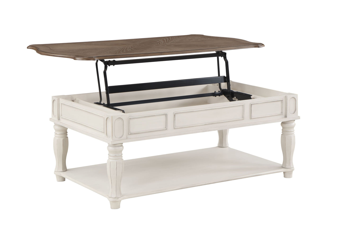 Florian Lift Top Coffee Table in Elegant Oak & Antique White Design LV01662