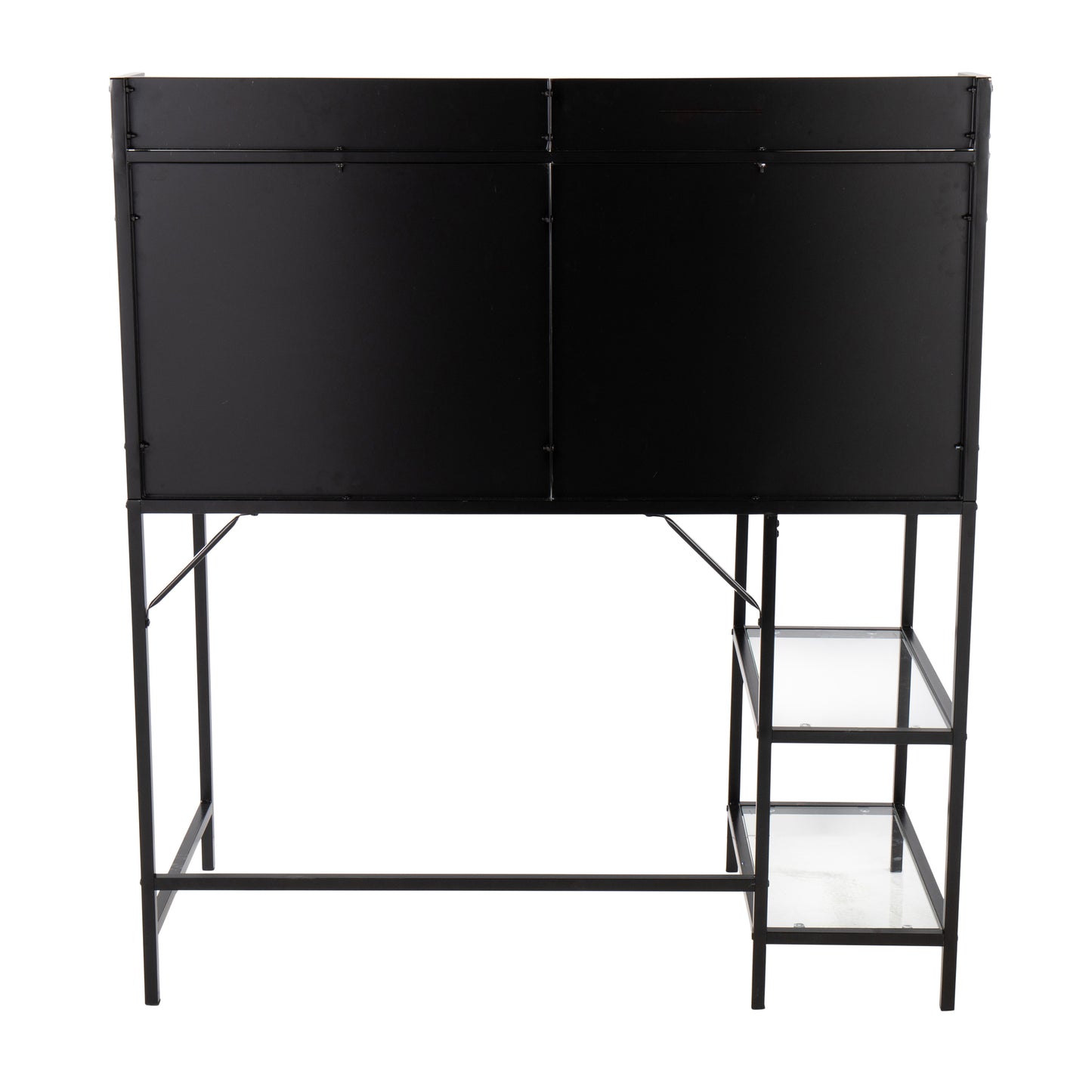 LumiSource Modern Clear Glass and Black Metal Desk