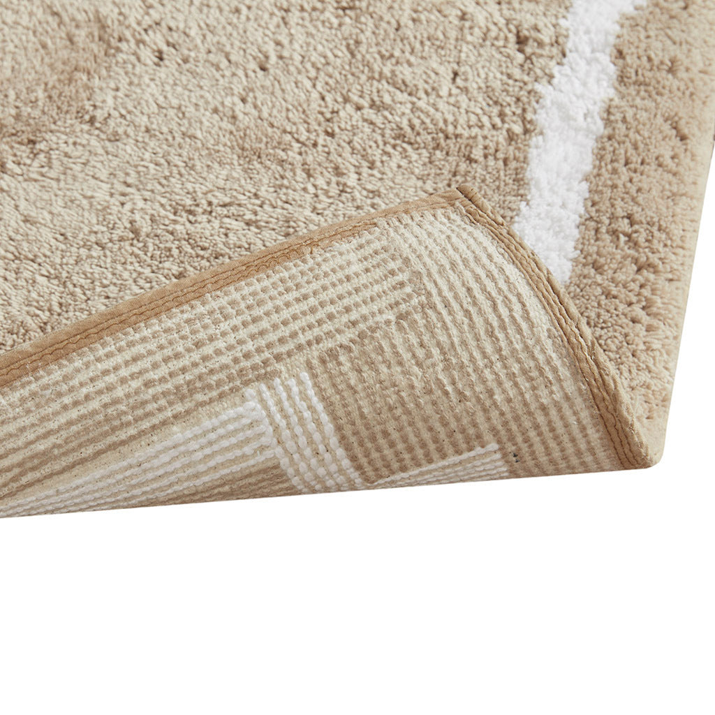 Elegant Ivory Cotton Bathroom Rug - 24x72