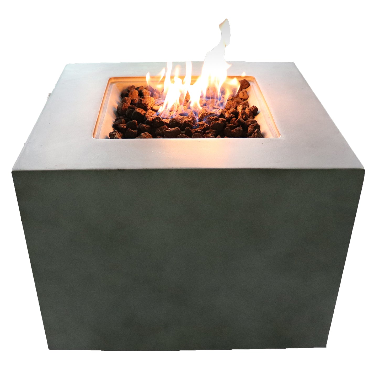24'' H x 30'' W Modern Gray Concrete Outdoor Fire Pit by Living Source International