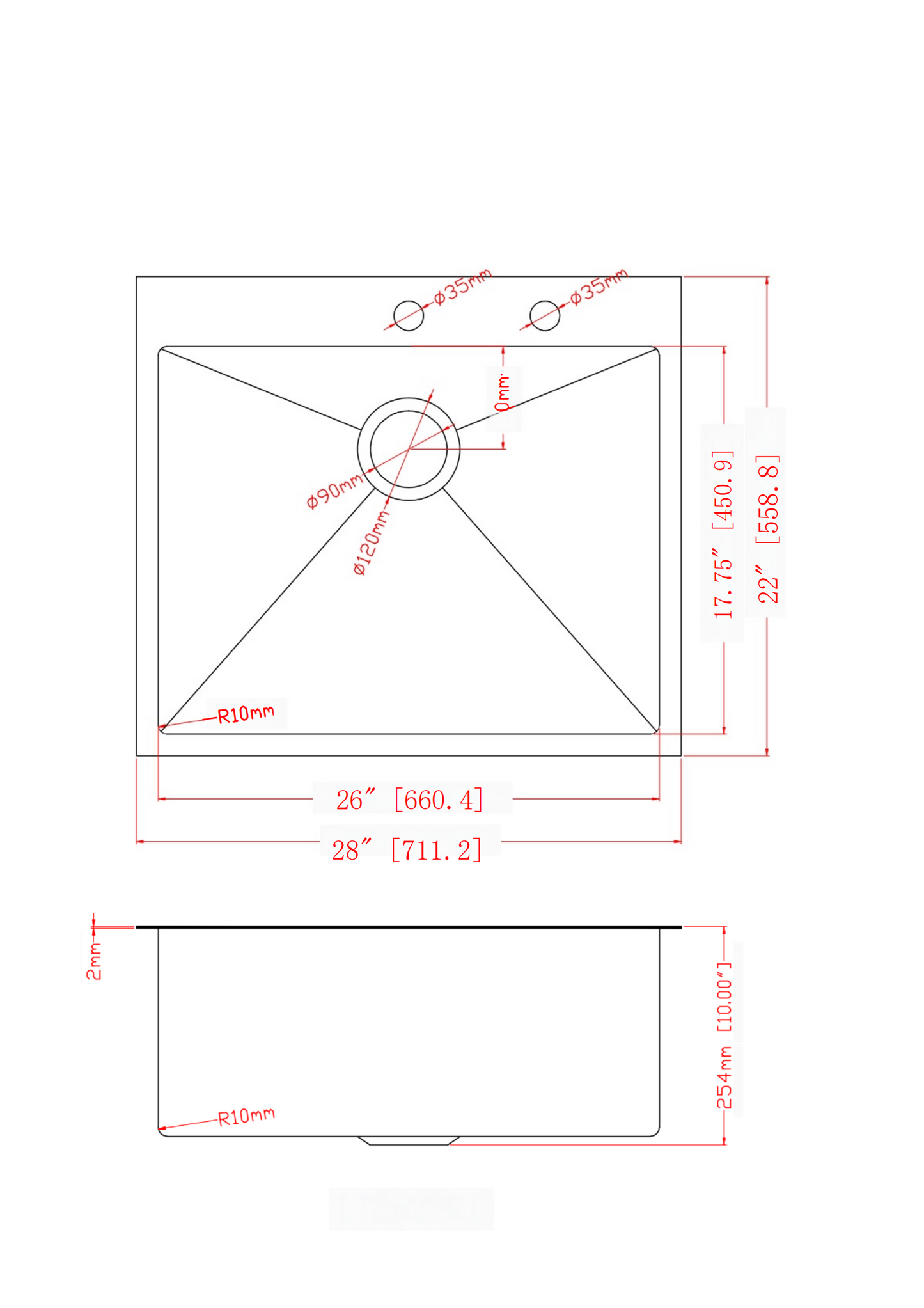 28x22x10 inch Stainless Steel Kitchen Sink Single Bowl with Topmount Design and Silent Operation