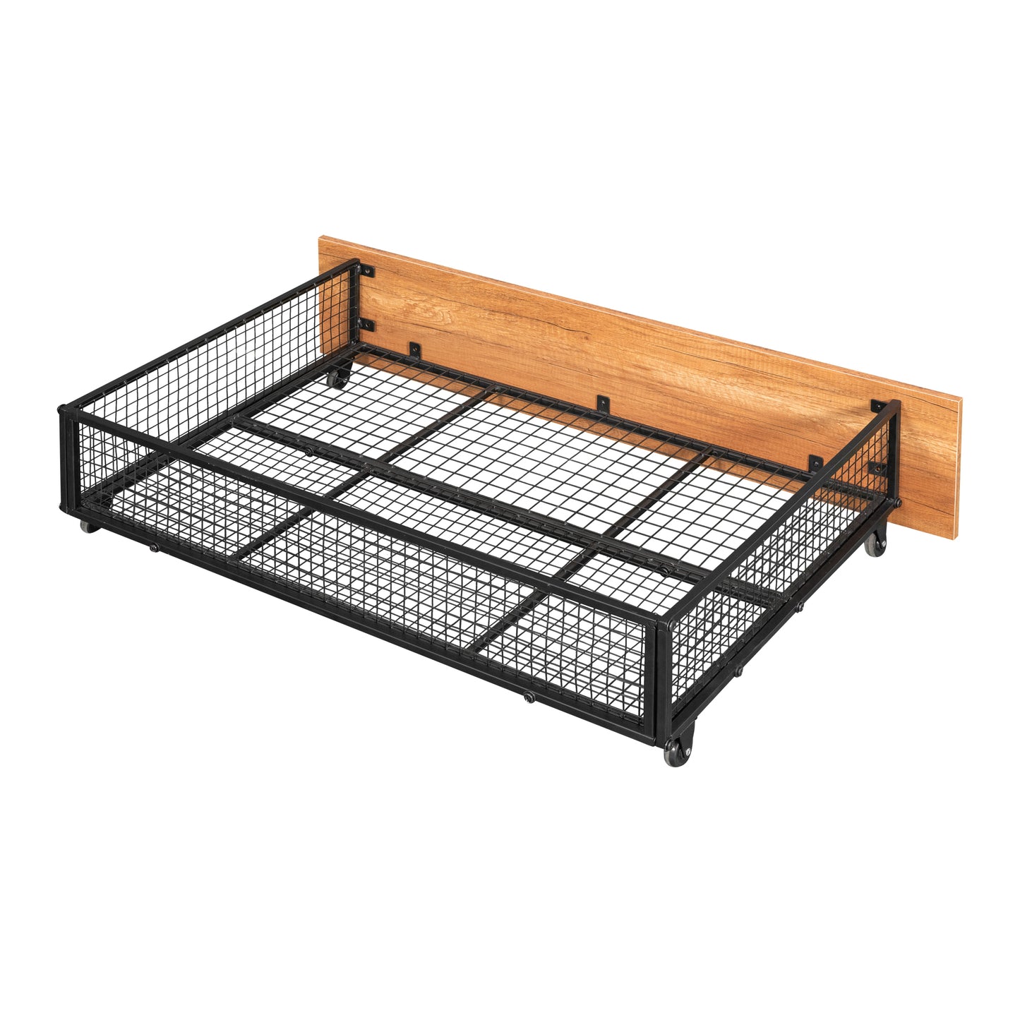 Black Metal Triple Bunk Bed with Storage and Safety Features - Space-Saving Full over Twin & Twin Bunk Bed