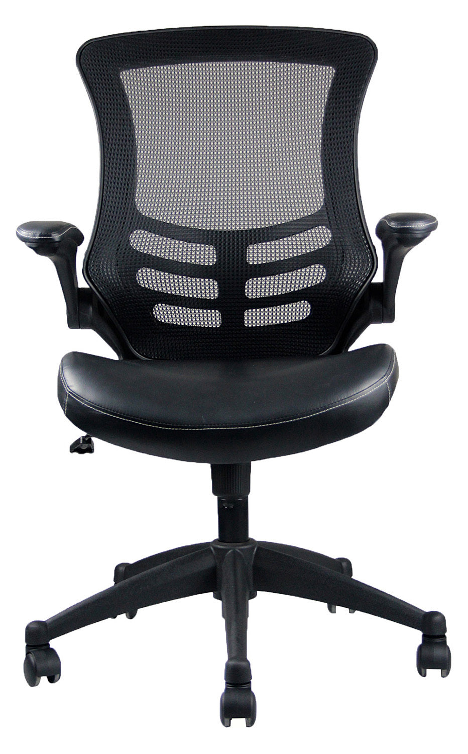 Stylish Mid-Back Mesh Office Chair with Adjustable Arms, Black