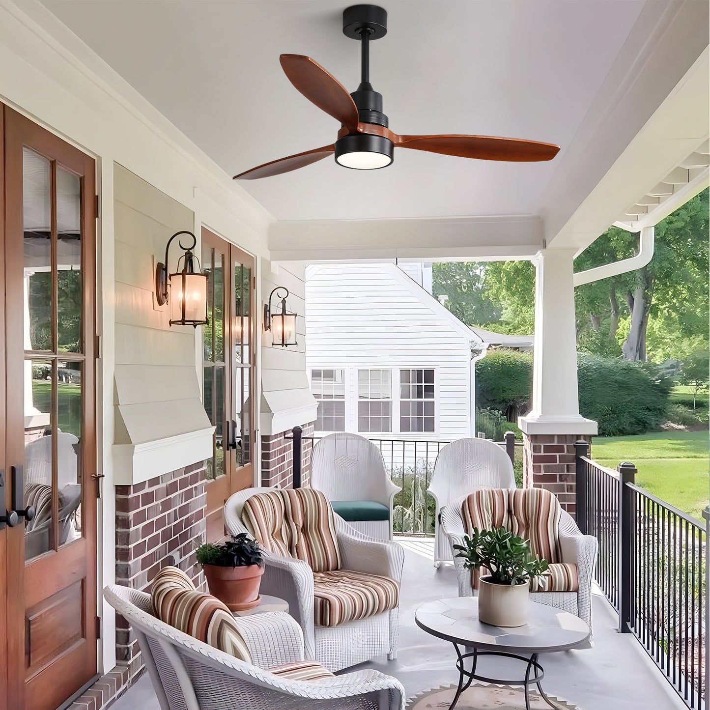 52 Modern Wooden Ceiling Fan with Remote Control and Reversible Airflow