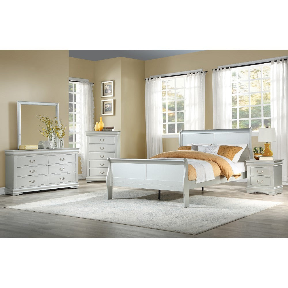 Louis Philippe Eastern King Bed in Platinum 26727EK