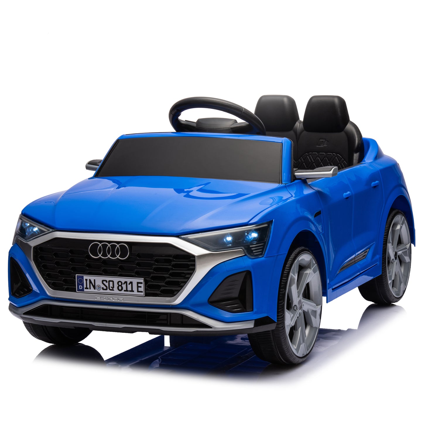 12V Kids Ride On Electric Car w/Parents Remote Control,Licensed Audi SQ8 for Kids,Dual Drive,Suspension,Hanging start,Three speed adjustable Music,Volume Control,LED Lights for Kids Aged 3-6.