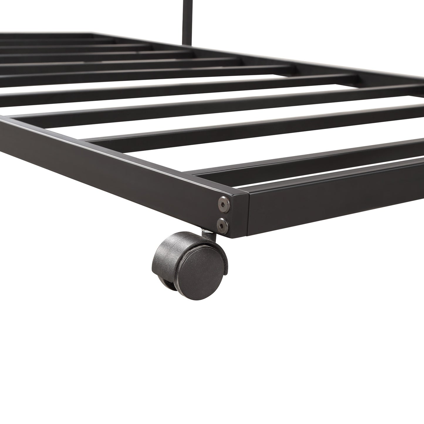 Twin Daybed with Trundle Multifunctional Metal Lounge Daybed Frame for Living Room Guest Room