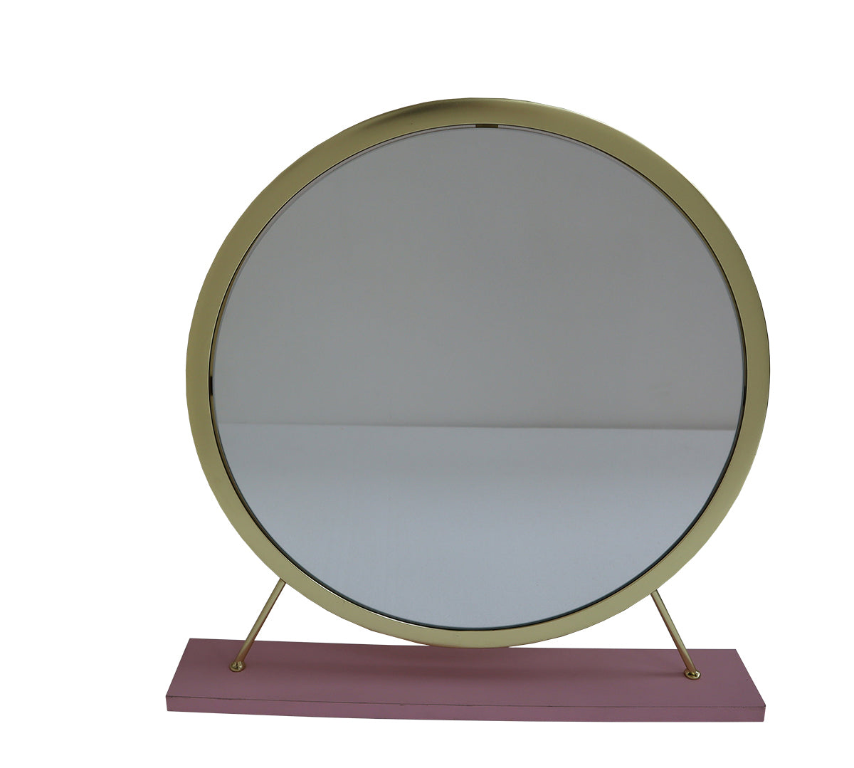 Adao Vanity Mirror & Stool, Faux Fur, Mirror, Pink & Gold Finish AC00934