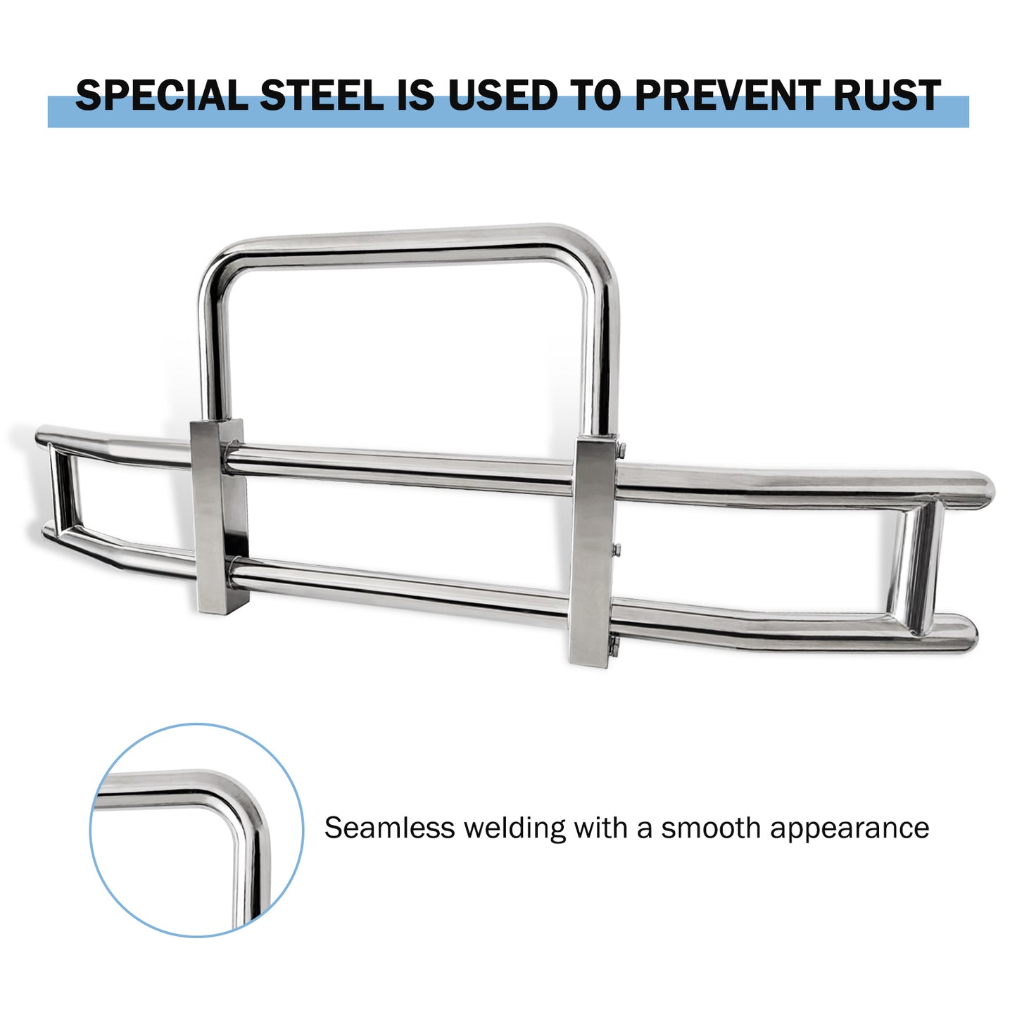 Deer Guard for Freightliner Cascadia 2008-2017 with Stainless Steel Brackets