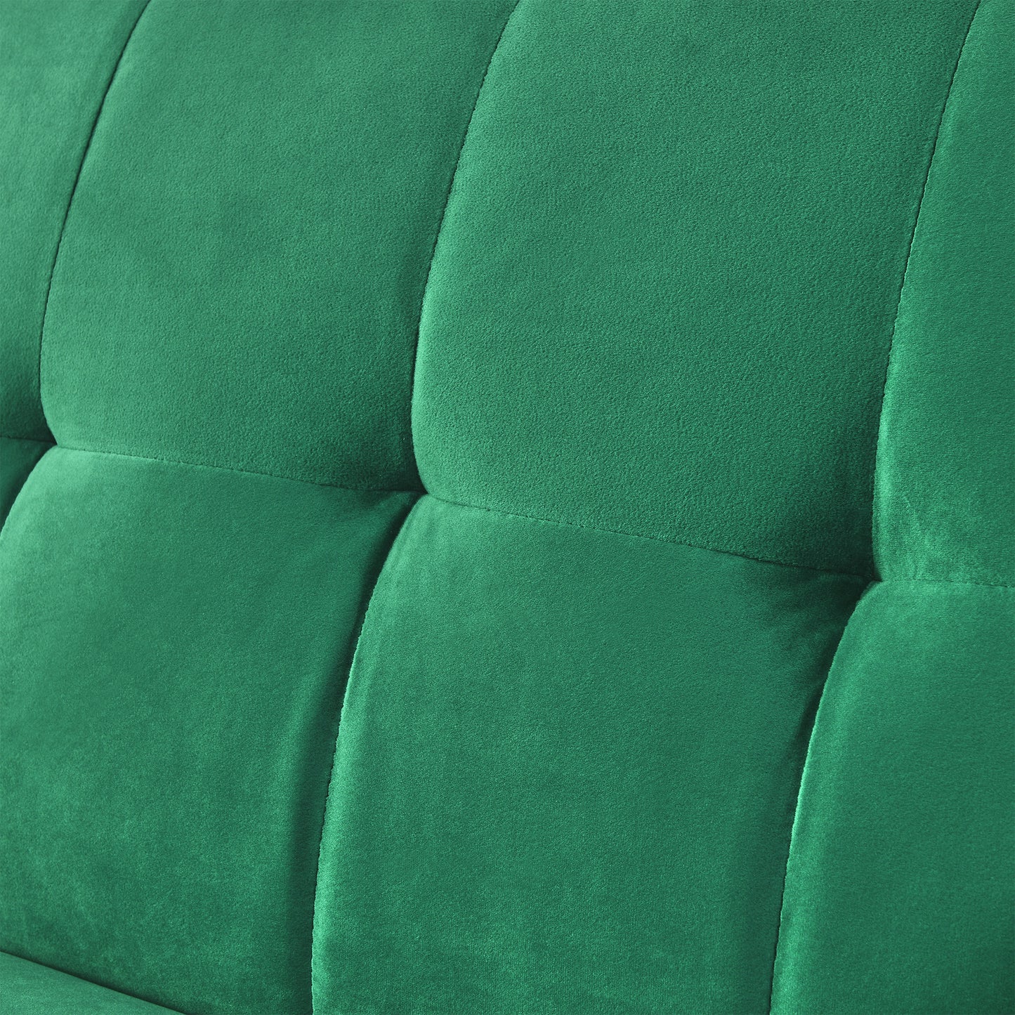 Luxurious Italian Velvet Sofa Bed with Armrest Storage, Green 280g Velvet