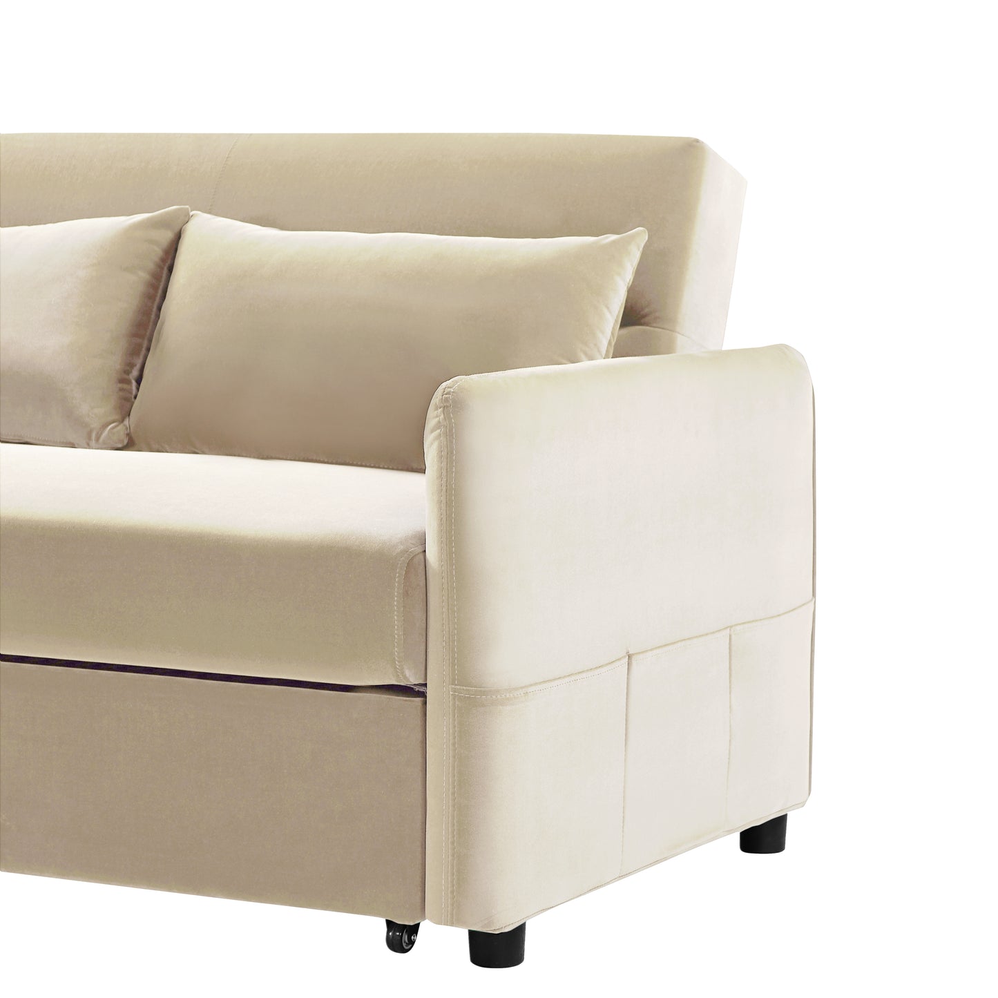 Beige Leisure Love Sofa with Convertible Design