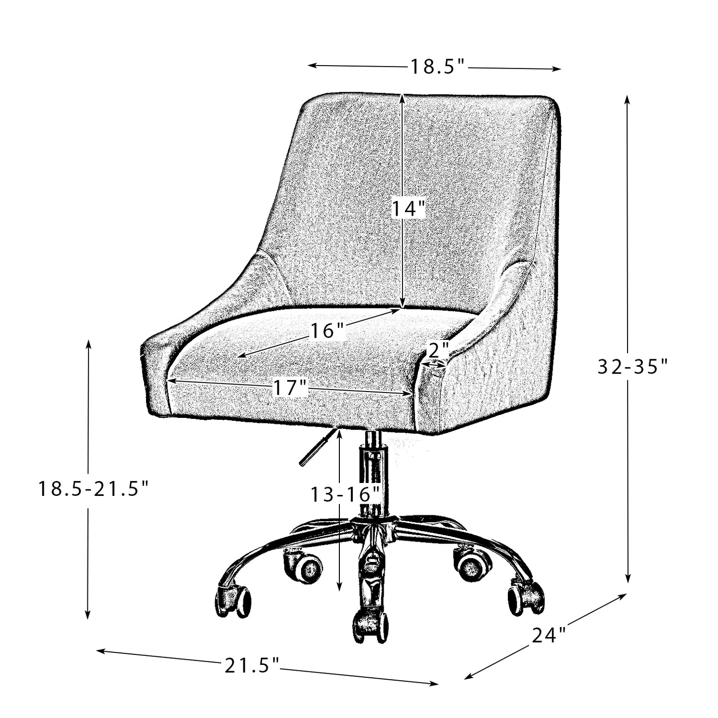 Carina Task Chair-FUSHIA