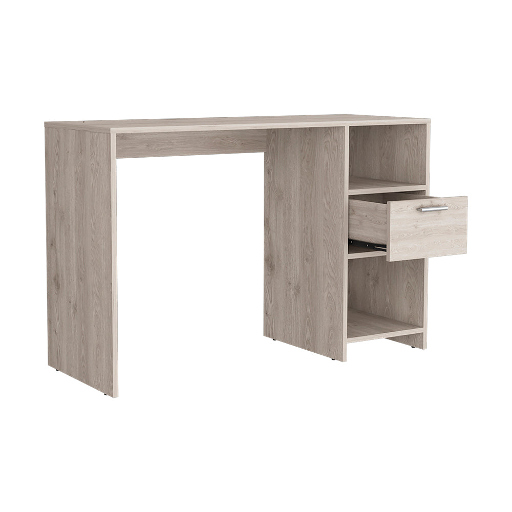 Odessa Computer Desk with Drawer and Storage Cabinets in Light Gray - Stylish and Functional Workstation