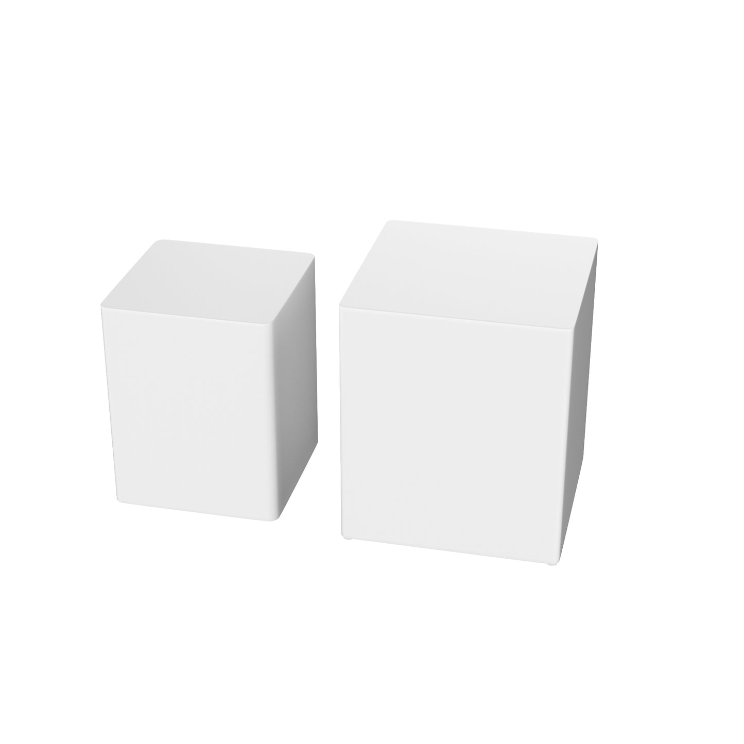 Modern White MDF Nesting Tables Set of 2 for Living Room, Office, and Bedroom