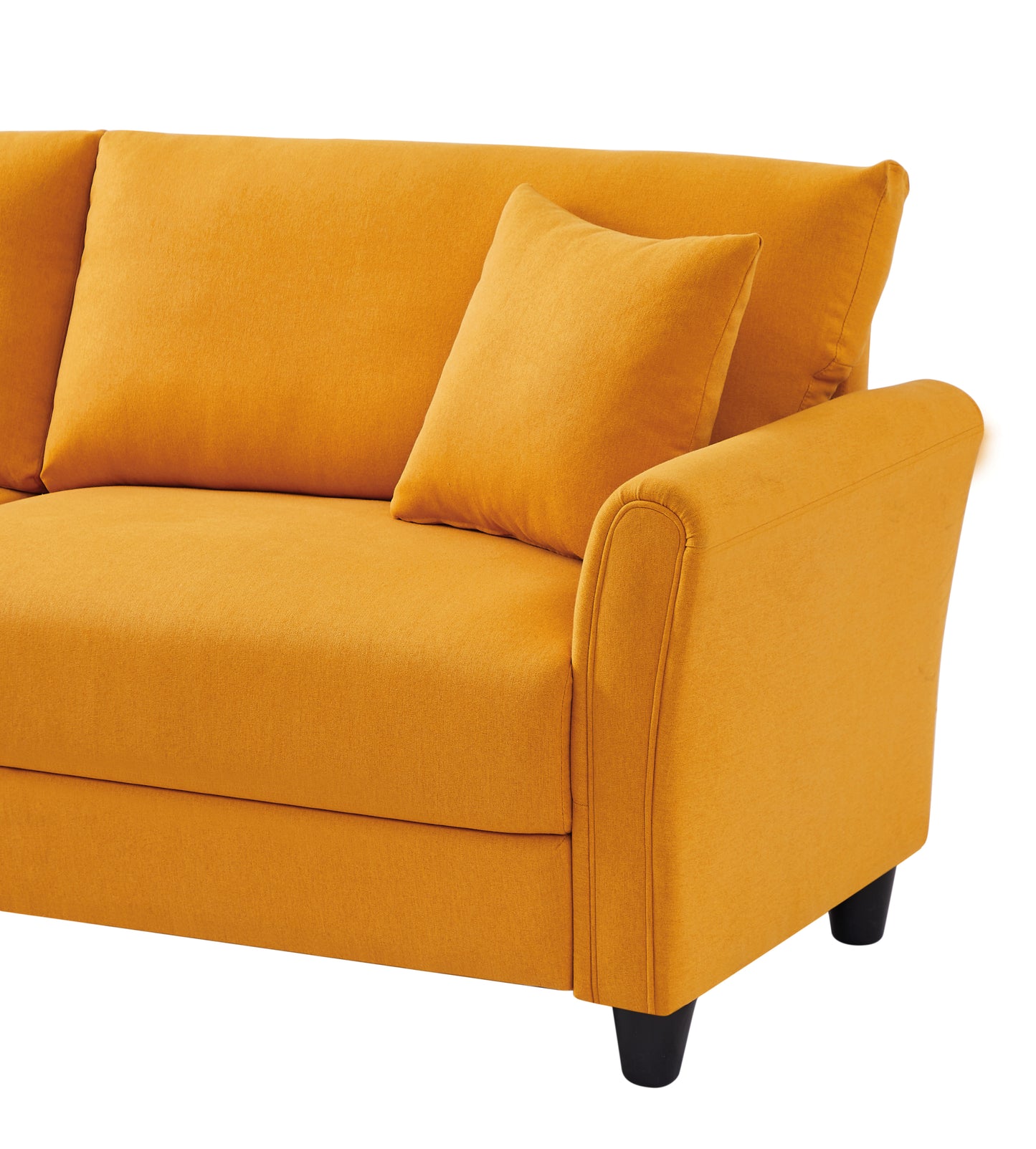 Three-Seater Yellow Linen Sofa with Contemporary Design