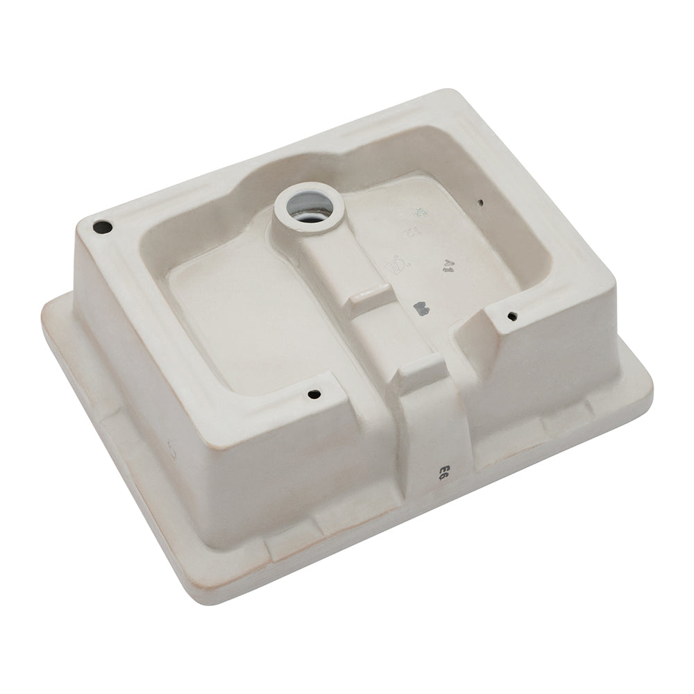 20"x15.5" White Ceramic Rectangular Undermount Bathroom Sink with Overflow