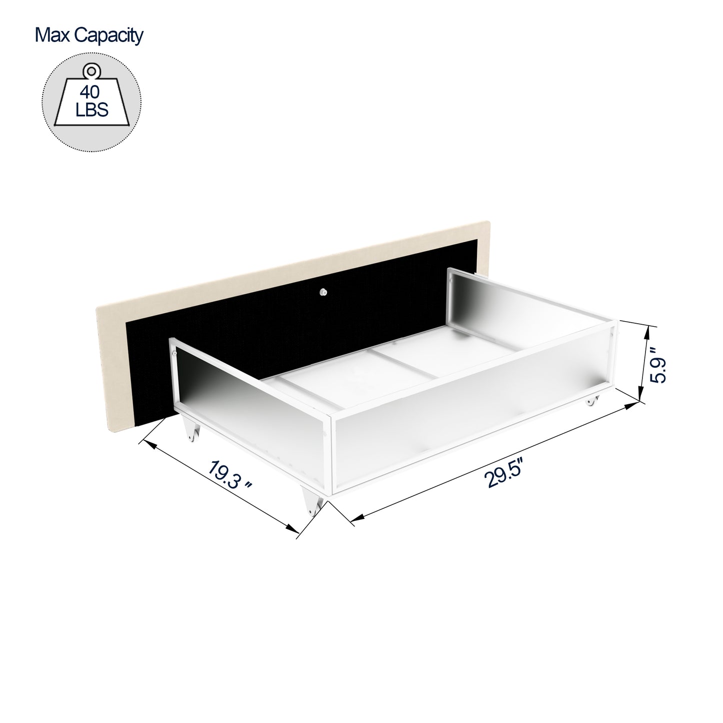 Anna Queen Size Ivory Velvet Upholstered Wingback Platform Bed with Patented 4 Drawers Storage, Modern Design Headboard with Tight Channel, Wooden Slat Mattress Support No Box Spring Needed