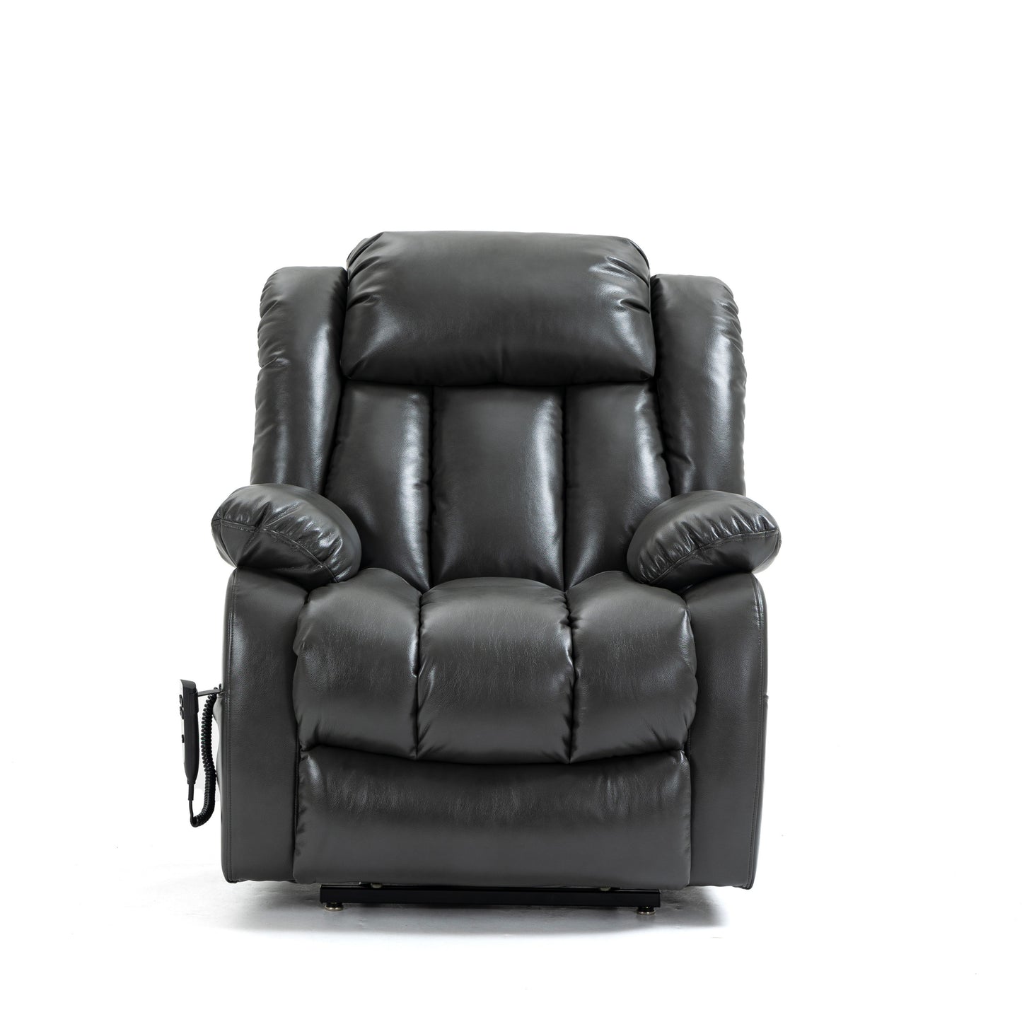 Grey Faux Leather Power Lift Recliner Chair with Massage and Heating