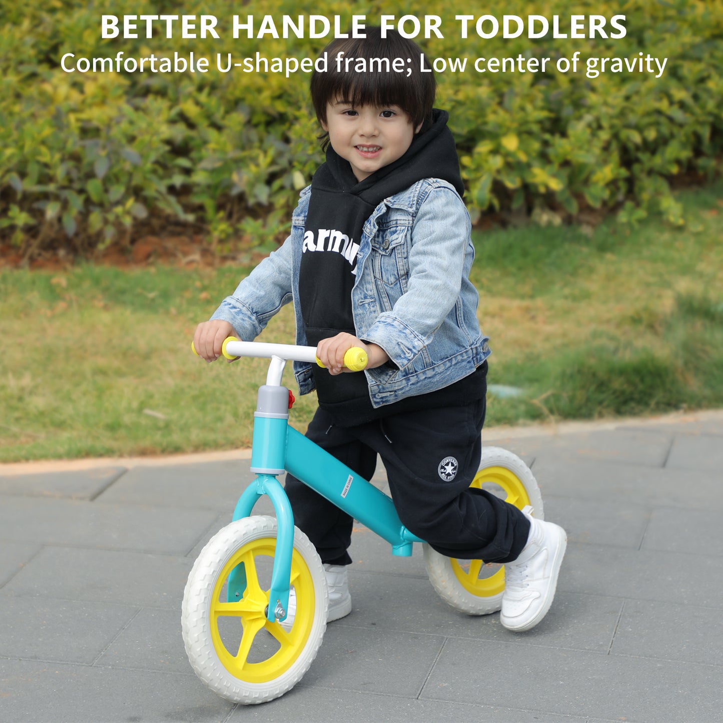 Adjustable Height Kids Balance Bike with Carbon Steel Frame and PE Tires - Suitable for 2-6 Years