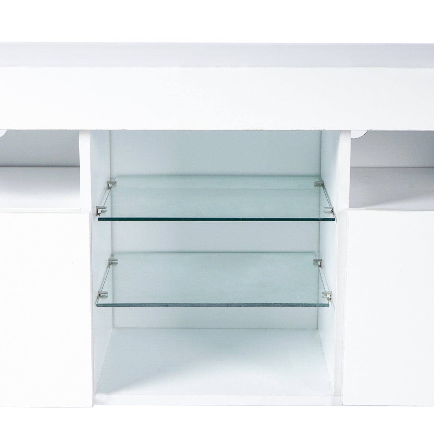 Modern LED TV Stand with High Gloss Front and Built-in Lights for Living Room and Bedroom