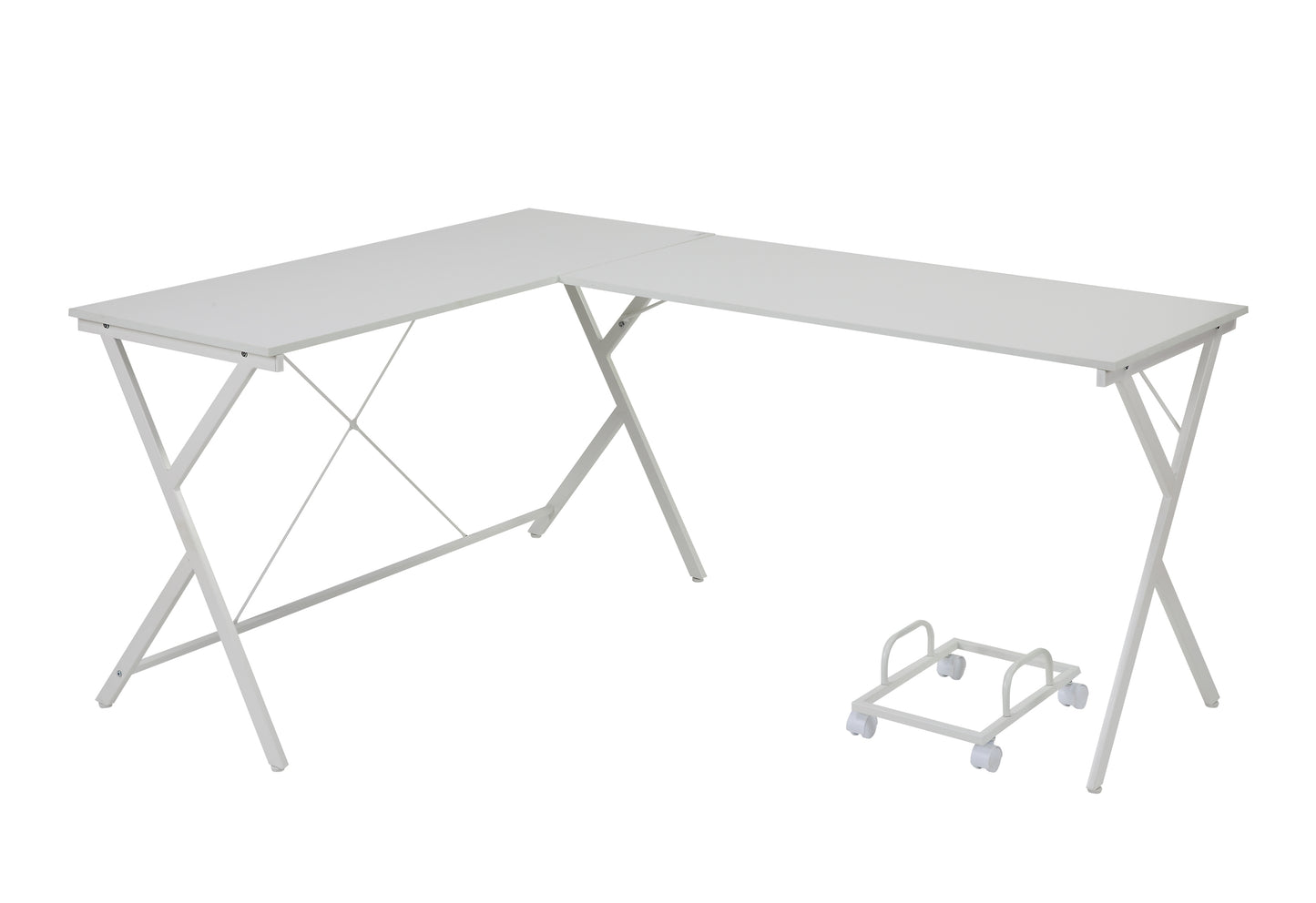 Elevate White Finish L-Shape Computer Desk by Dazenus