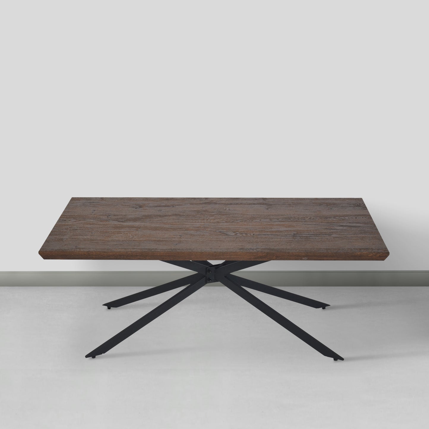 Wooden Coffee Table with Boomerang Legs in Sonoma Brown and Black