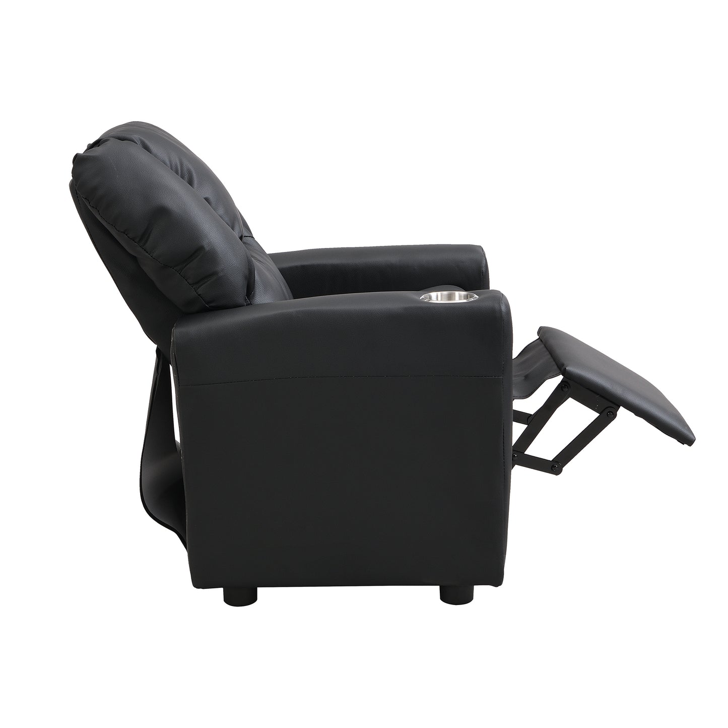 Sally Deluxe Kid Recliner - Black PVC Kids Chair