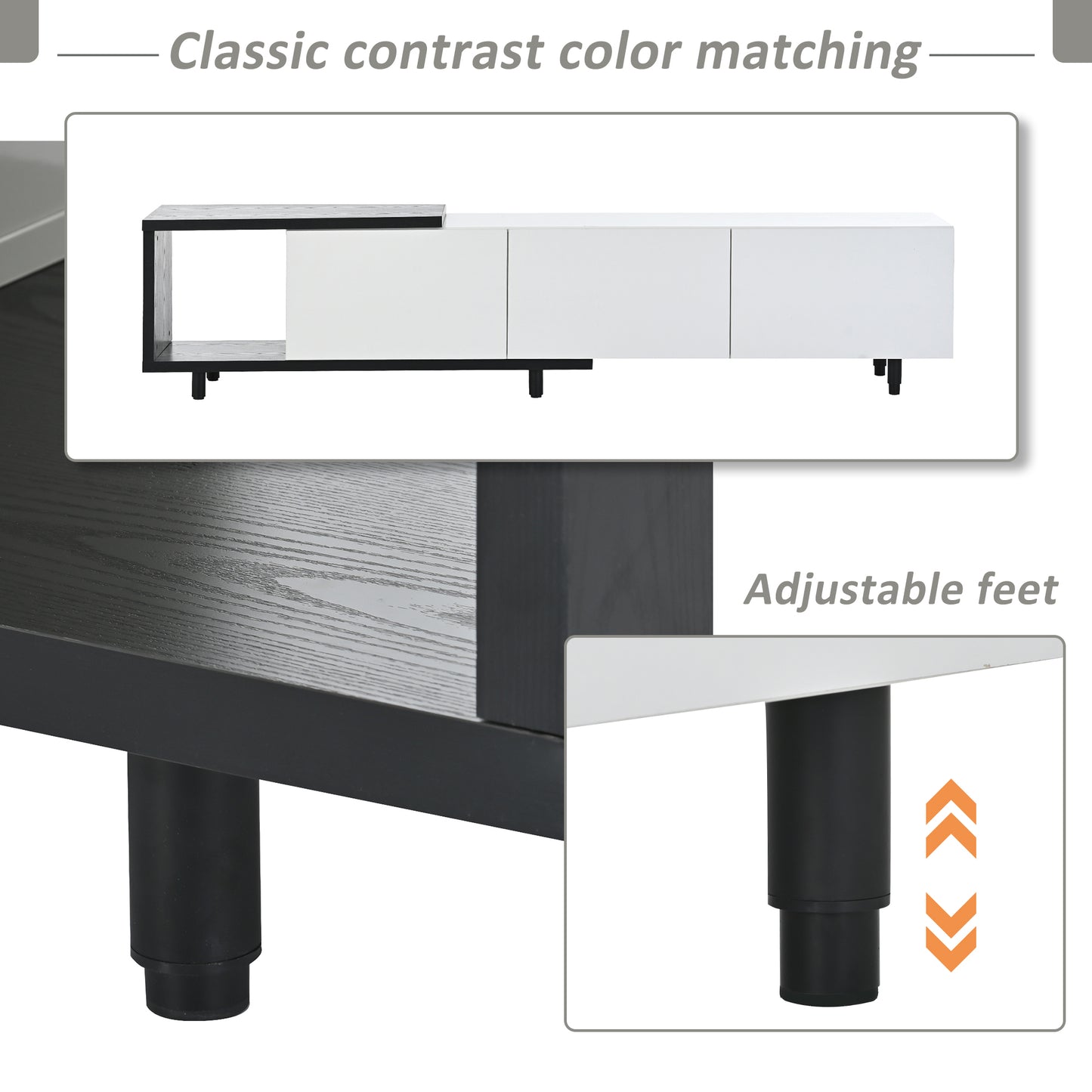 Sleek, Elegant White TV Stand with Ample Storage for 80+ inch TV