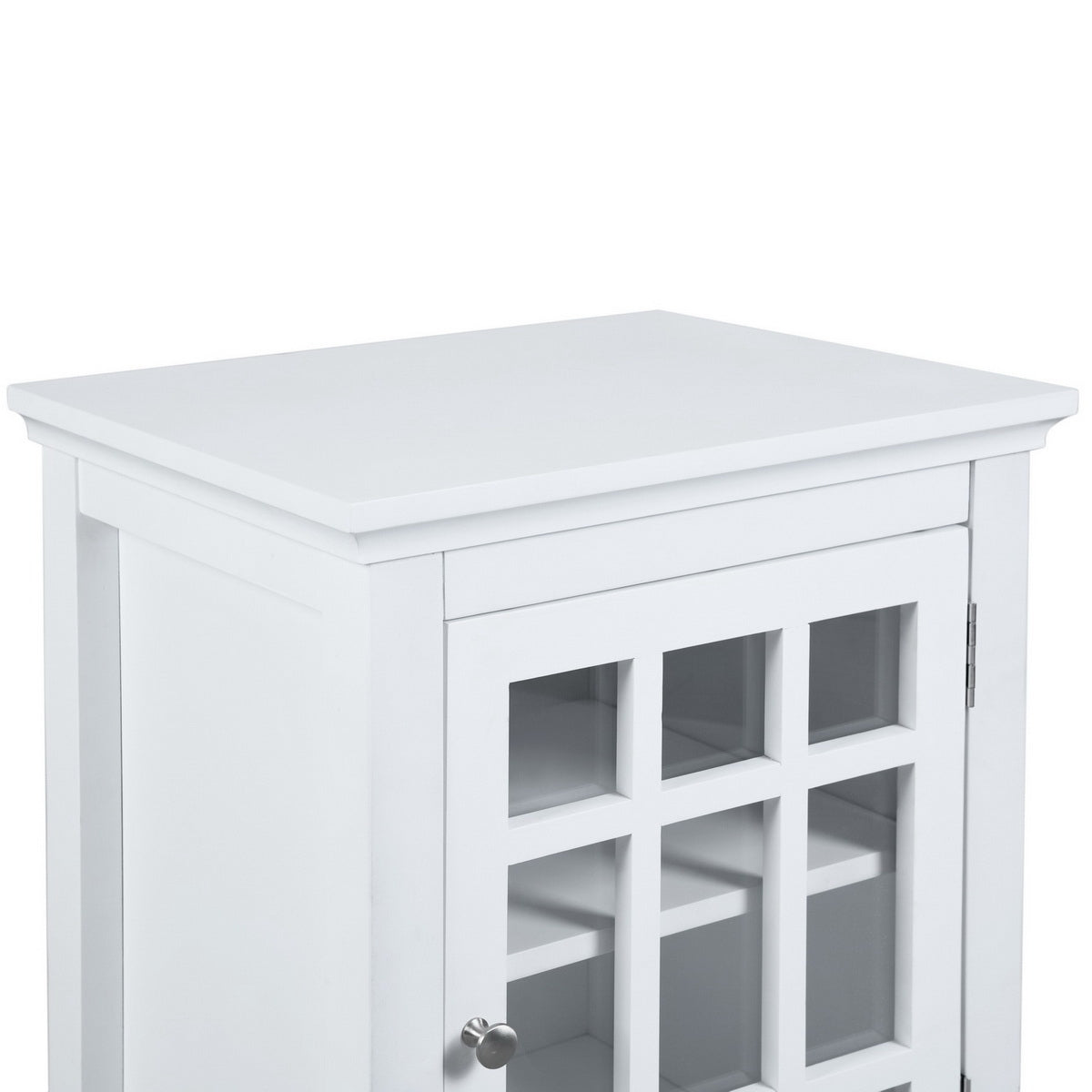 Bedroom Small Bedside Table/Night Stand with Open door Storage Compartments, white