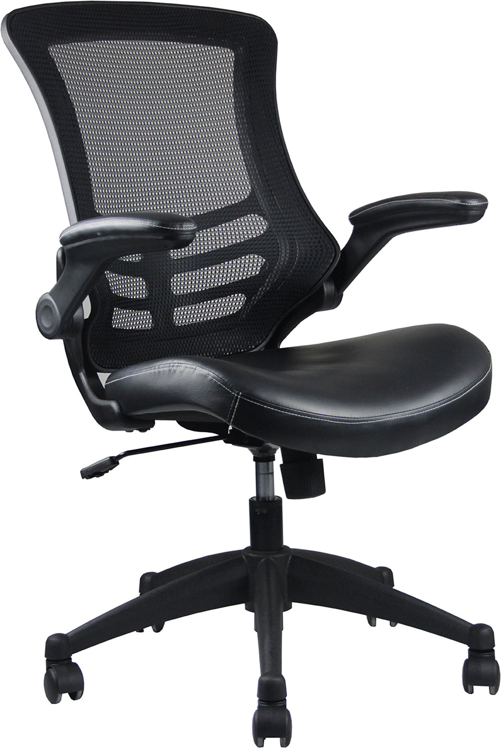 Stylish Mid-Back Mesh Office Chair with Adjustable Arms, Black