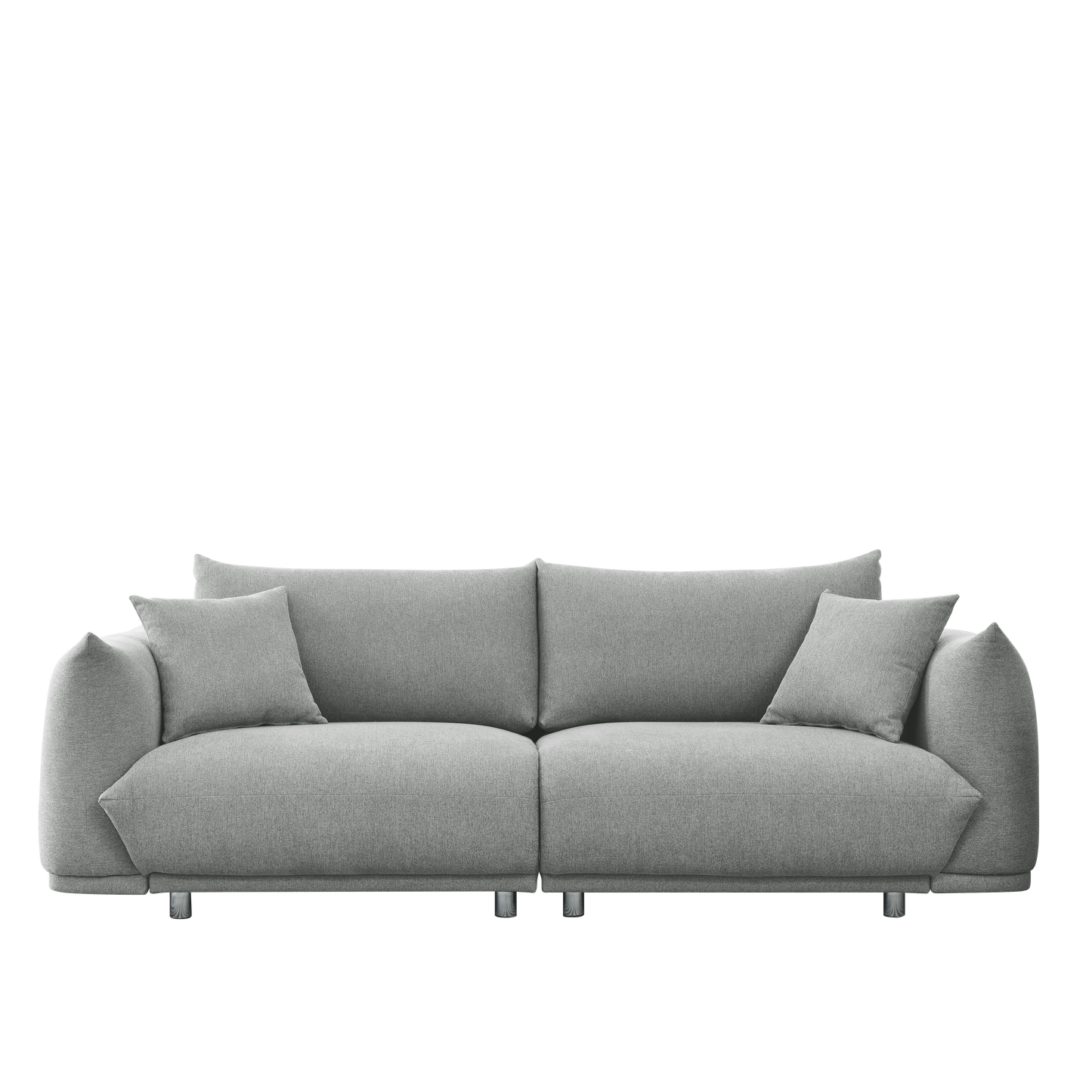 Modern Couch for Living Room Sofa,Solid Wood Frame and Stable Metal Legs, 2 Pillows, Sofa Furniture for Apartment