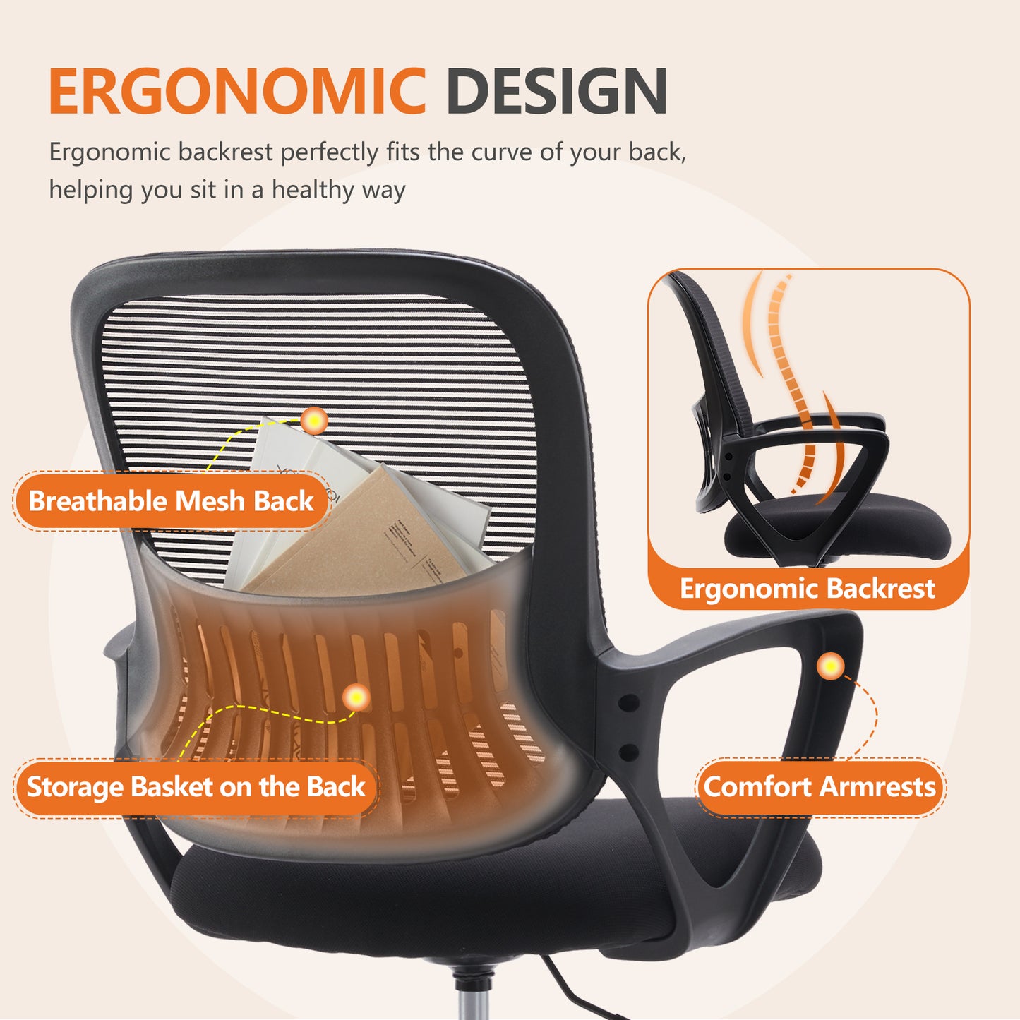 Sweetcrispy Ergonomic Drafting Chair Tall Standing Desk Office Chair