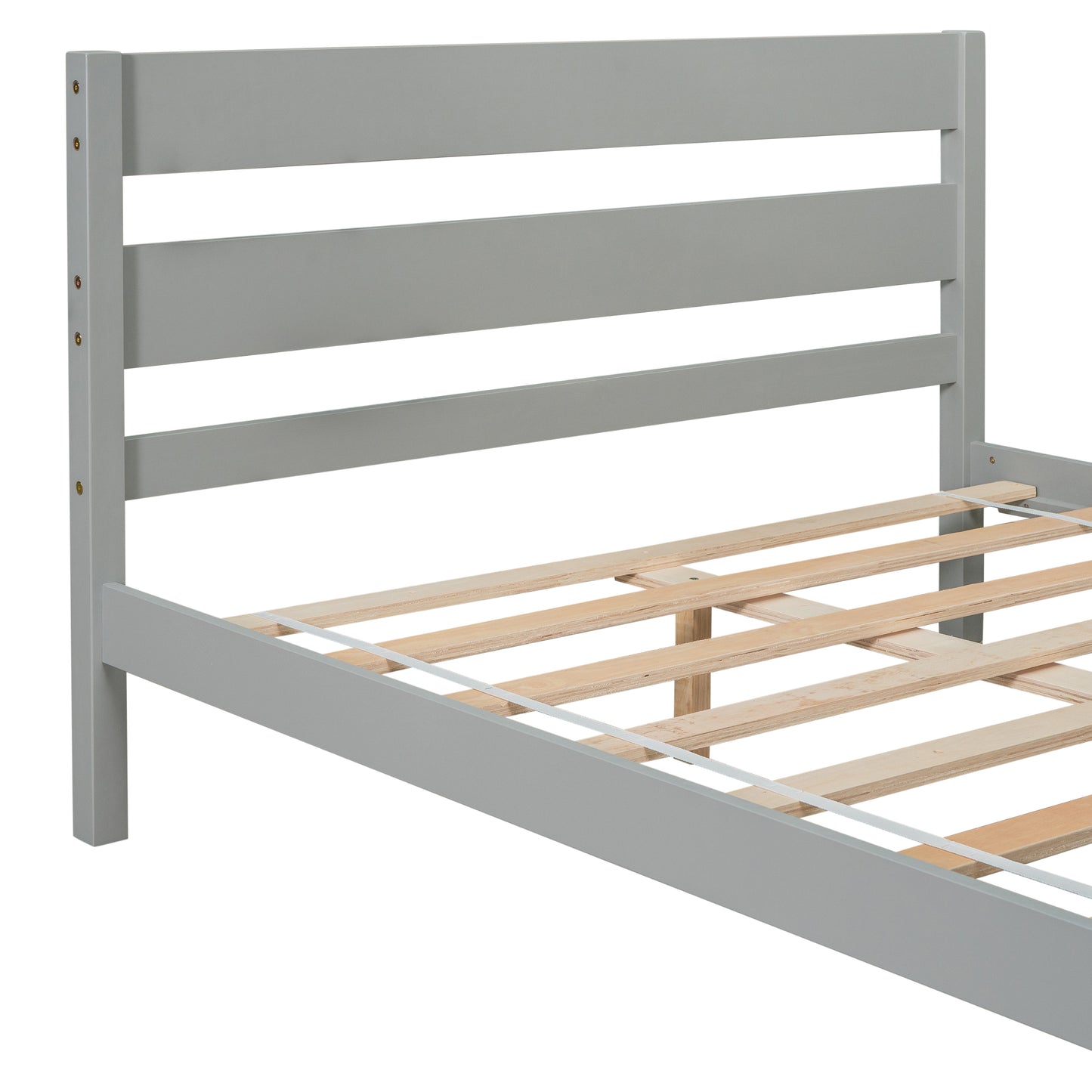 Full Bed with Headboard and Footboard,Grey