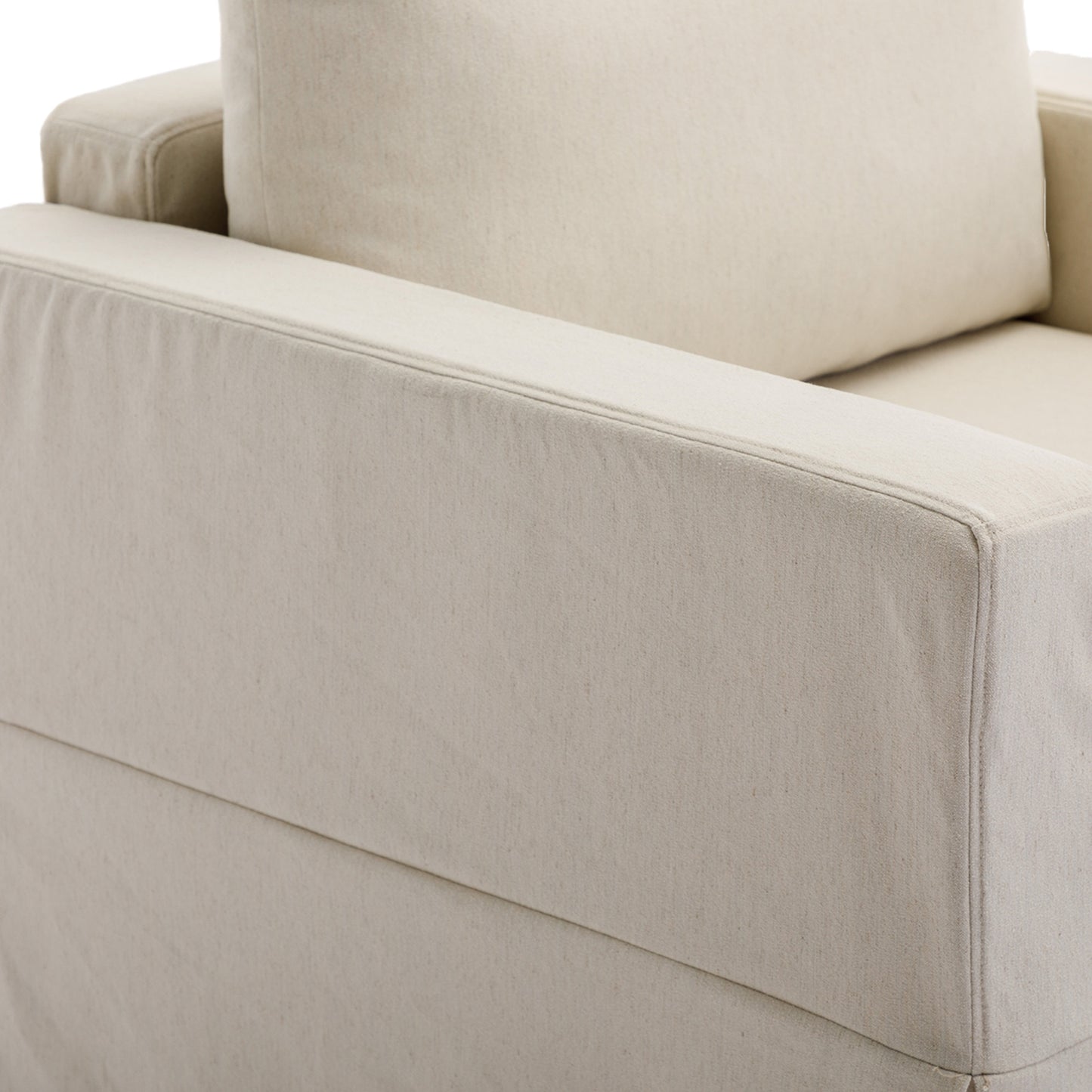 Single Seat Module Sofa Sectional Couch Seat Cushion and Back Cushion Removable and Washable,Cream