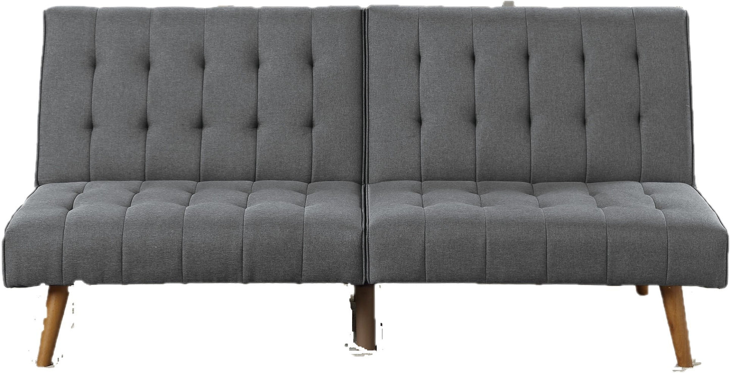 Blue Grey Modern Convertible Sofa 1pc Set Couch Polyfiber Plush Tufted Cushion Sofa Living Room Furniture Wooden Legs