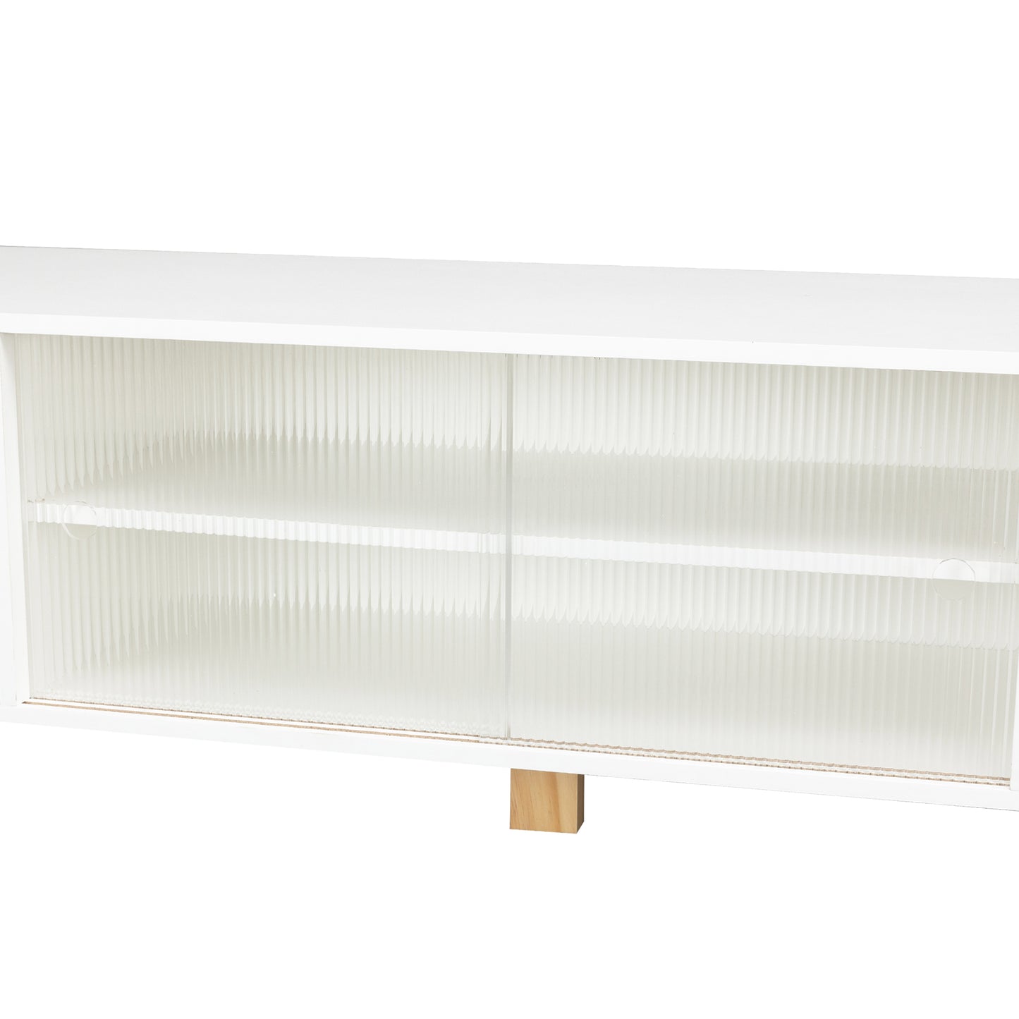 White Entertainment Stand with LED Light, Sliding Door, and Storage Drawers