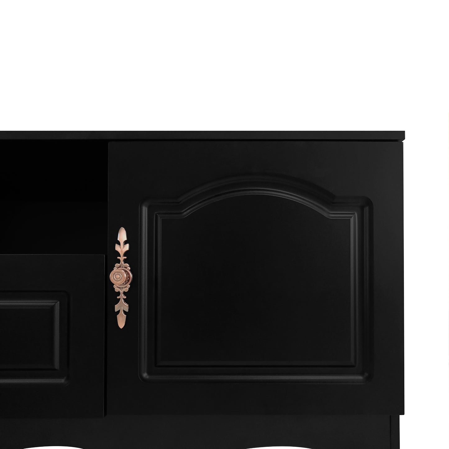 Elegant Black TV Stand with Storage for 60+ Inch TV, Modern Console Cabinet Furniture