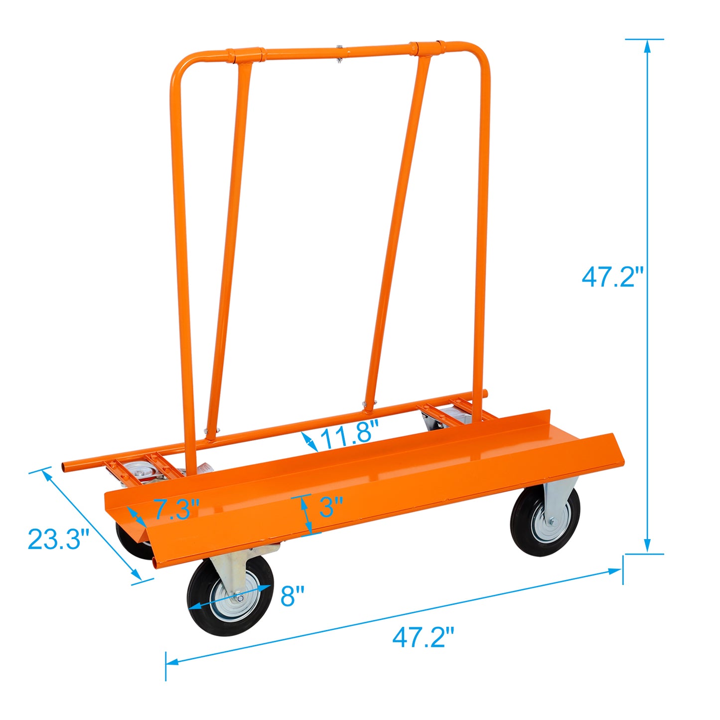 Heavy Duty Drywall Sheet Cart & Panel Dolly 1800lbs load capacity,panel service cart ,casters with brake