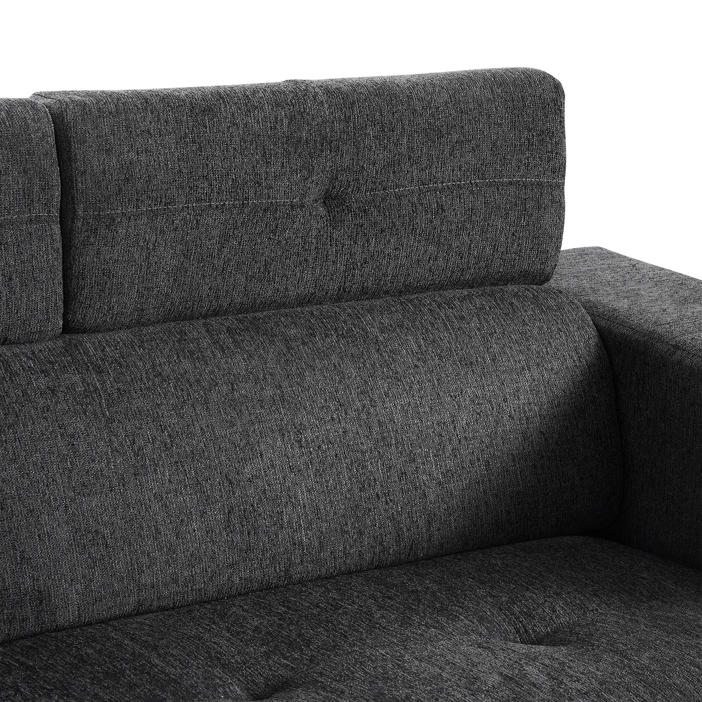 Versatile 96 L-Shape Sectional Sofa with Wireless Charging and Hidden Storage in Grey Linen