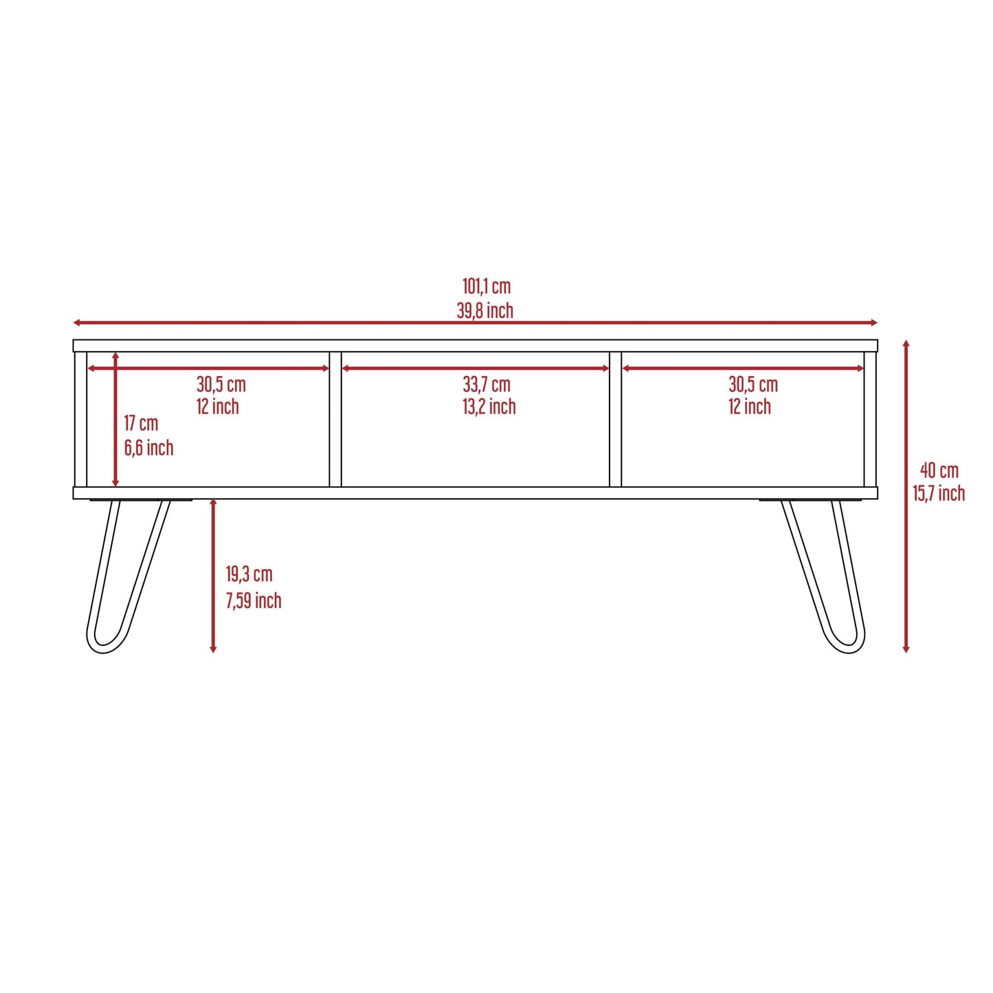 Minnesota Charcoal Coffee Table: Elegant Charcoal Coffee Table with Metallic Legs