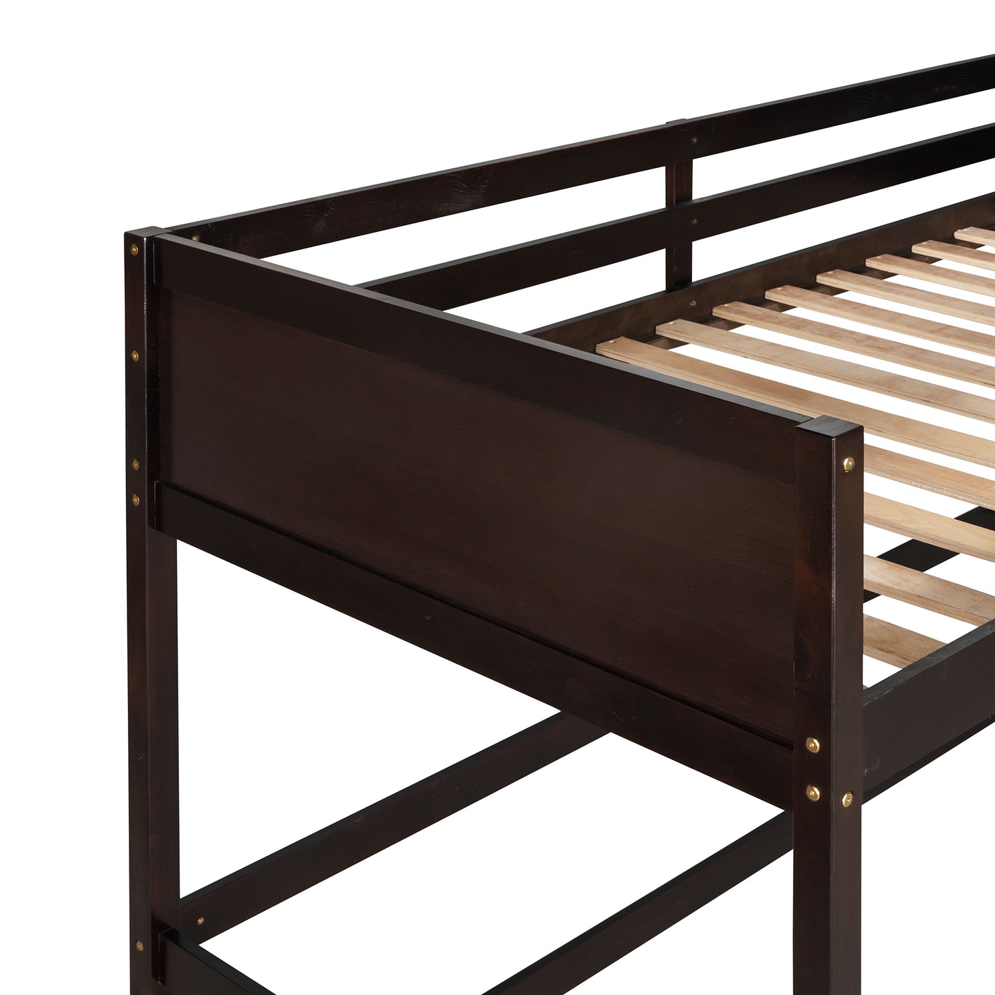 Solid Wood Twin Size Loft Bed with Ladder(Espresso)(: WF191903AAP)