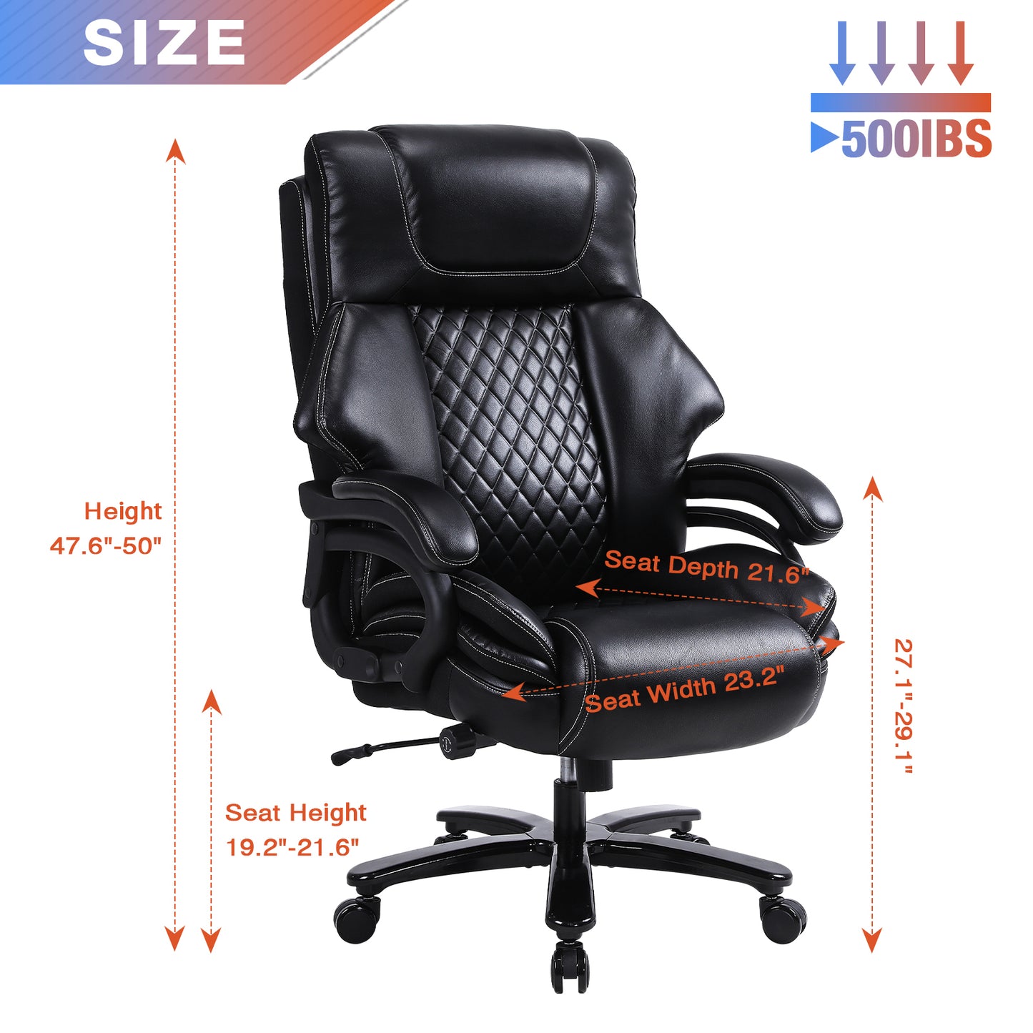 Office Chair Heavy and tall adjustable executive  Big and Tall Office Chair