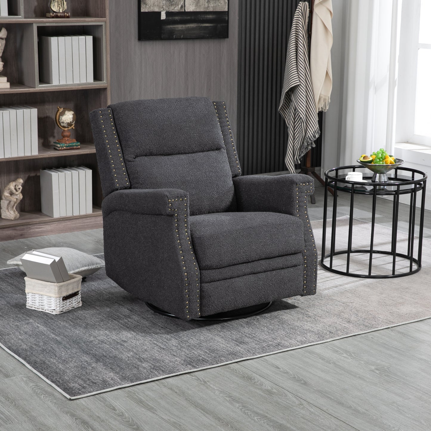 360 Degree Swivel Recliner Chair with Rocking and Reclining Functionality