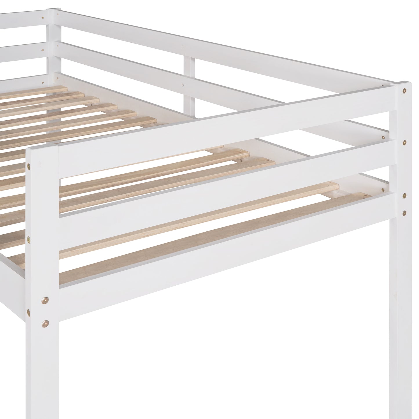 Loft Bed with Slide, Multifunctional Design, Twin (White)(: WF191904AAK)