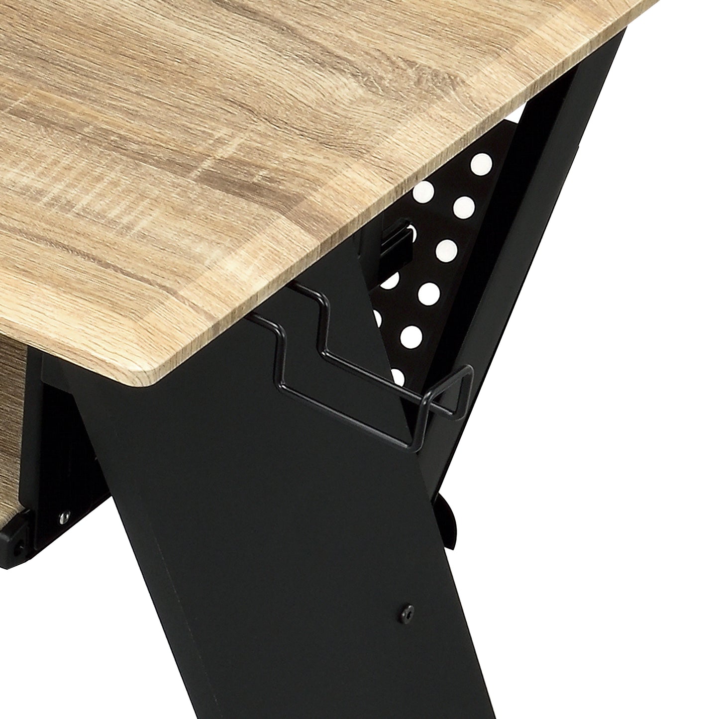 Annette Compact Studio Desk with Natural and Black Finish