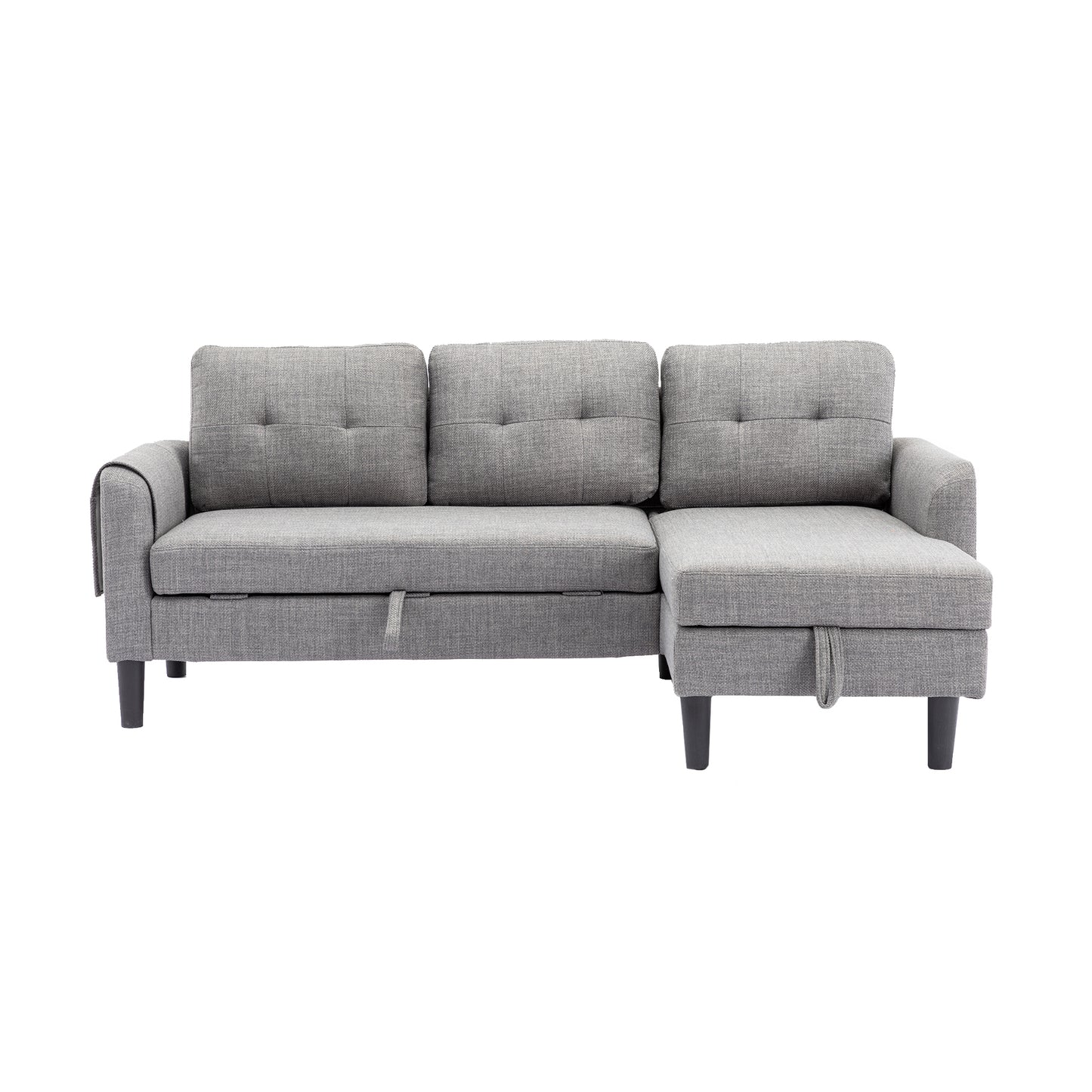 UNITED WE WIN Sectional Sofa Reversible Sectional Sleeper Sectional Sofa with Storage Chaise