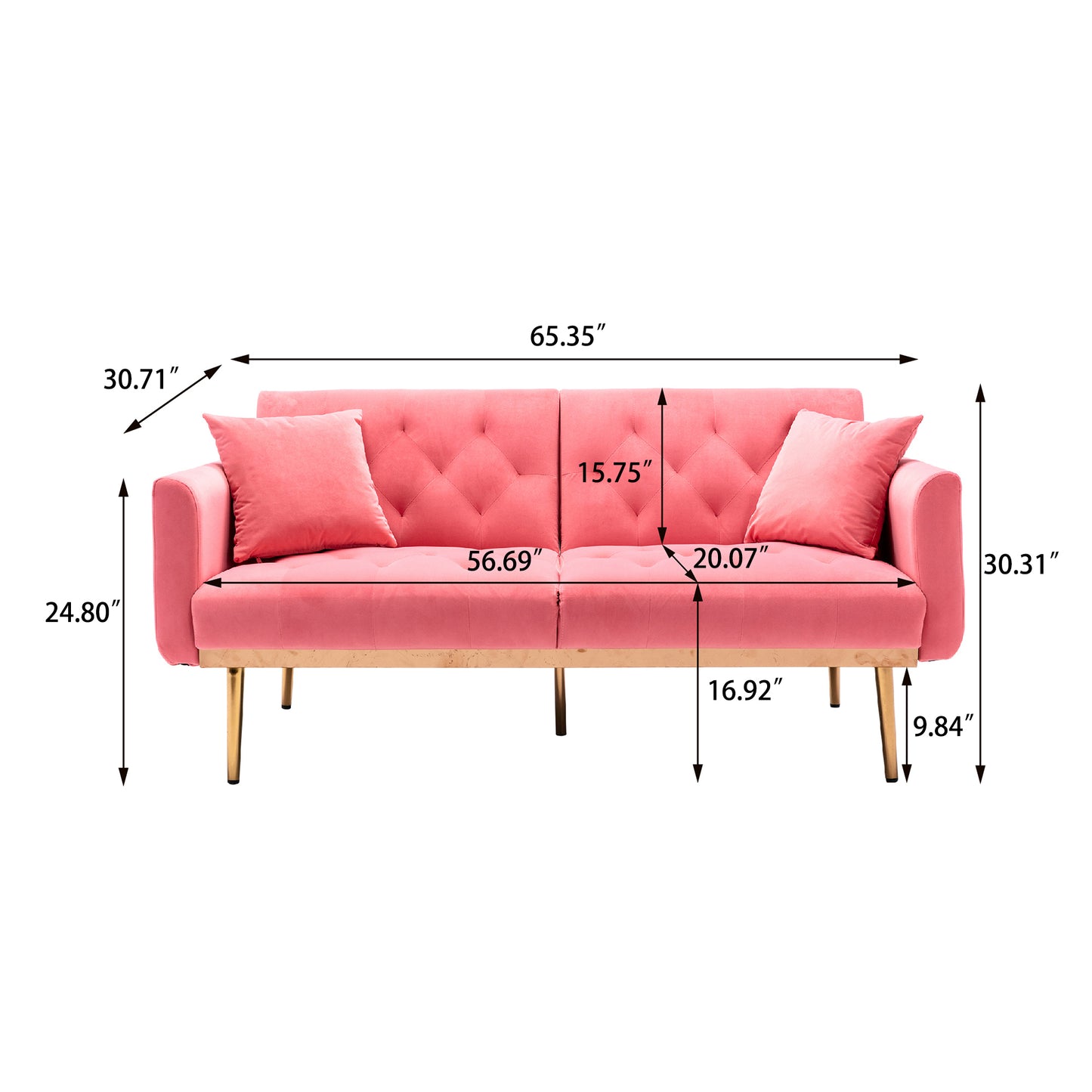 Velvet  Sofa , Accent sofa .loveseat sofa with metal  feet