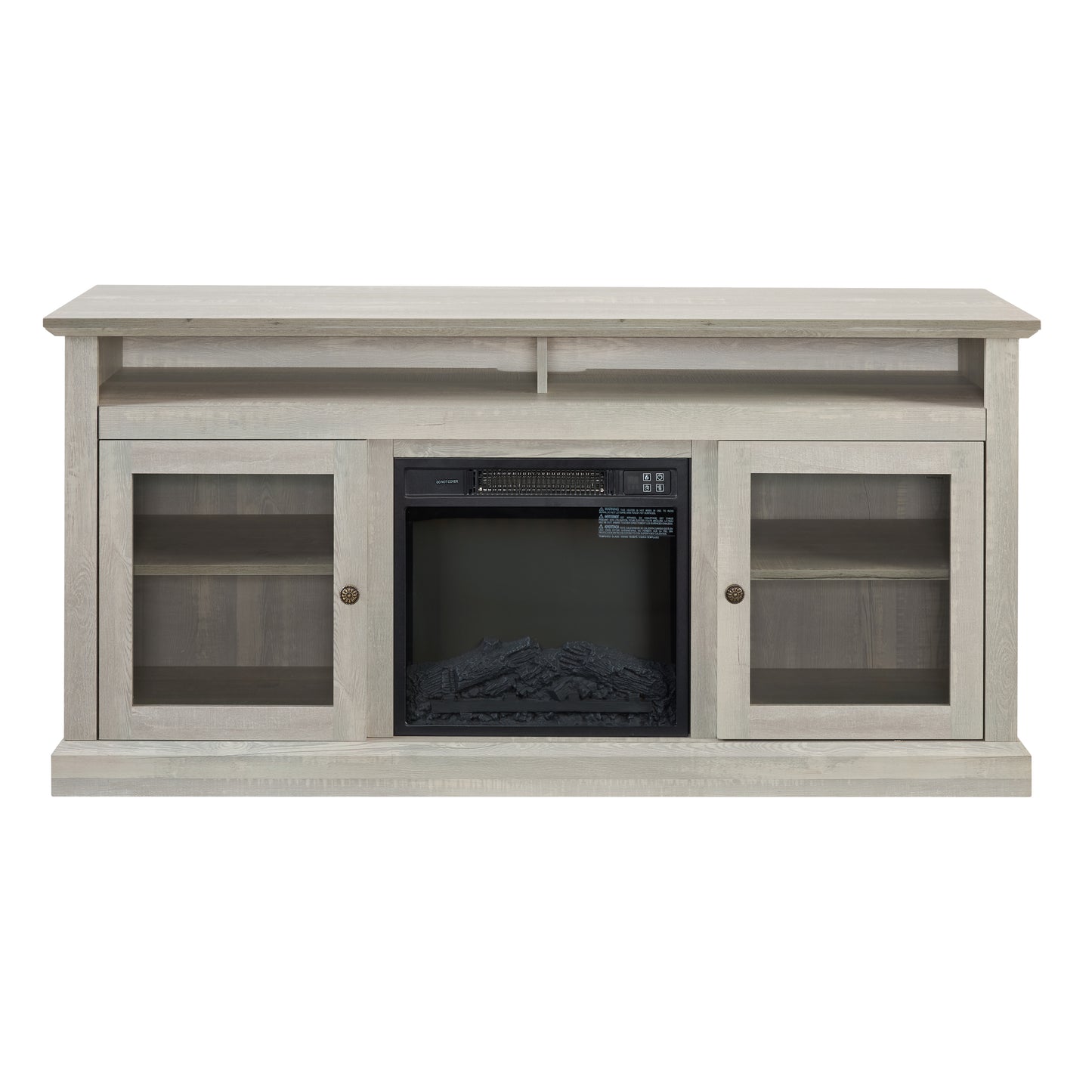 Contemporary Fireplace TV Stand with Ample Storage Space