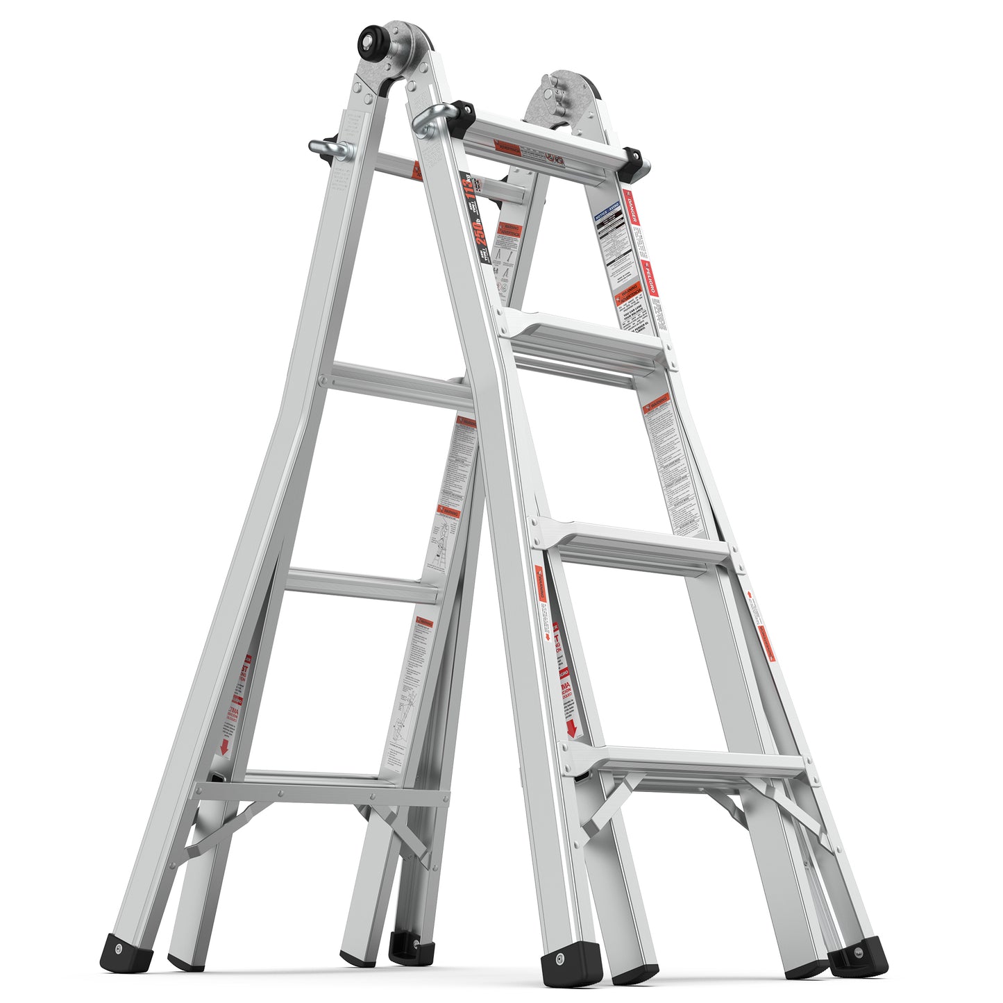 Multi position foldable engineering multifunctional aluminum alloy ladder A-type ladder straight ladder 17ft for home