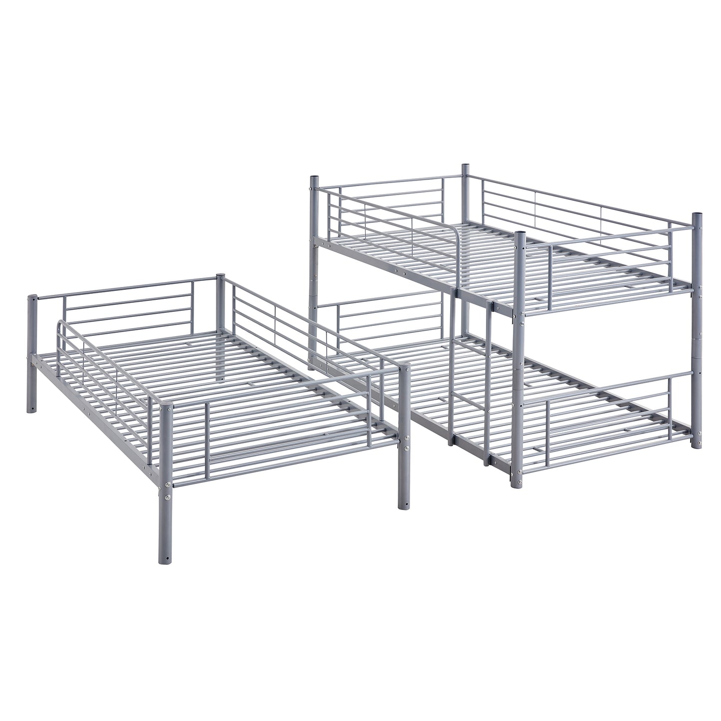 Twin-Twin-Twin Triple Bed with Built-in Ladder, Divided into Three Separate Beds,Gray(OLD SKU:LP000197AAE)